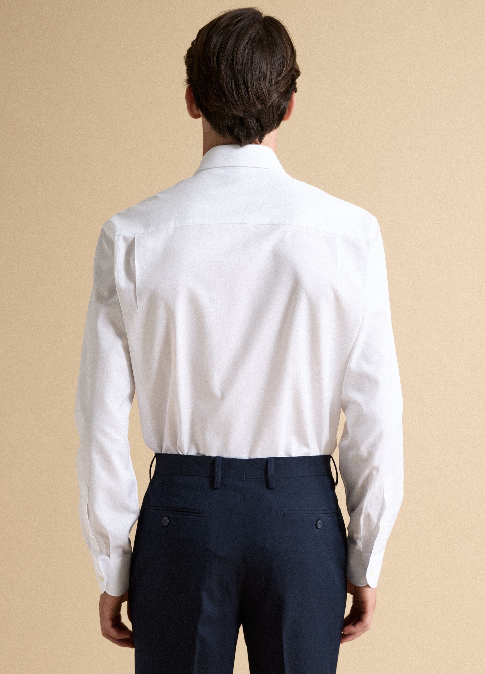 White pure cotton shirt with classic collar