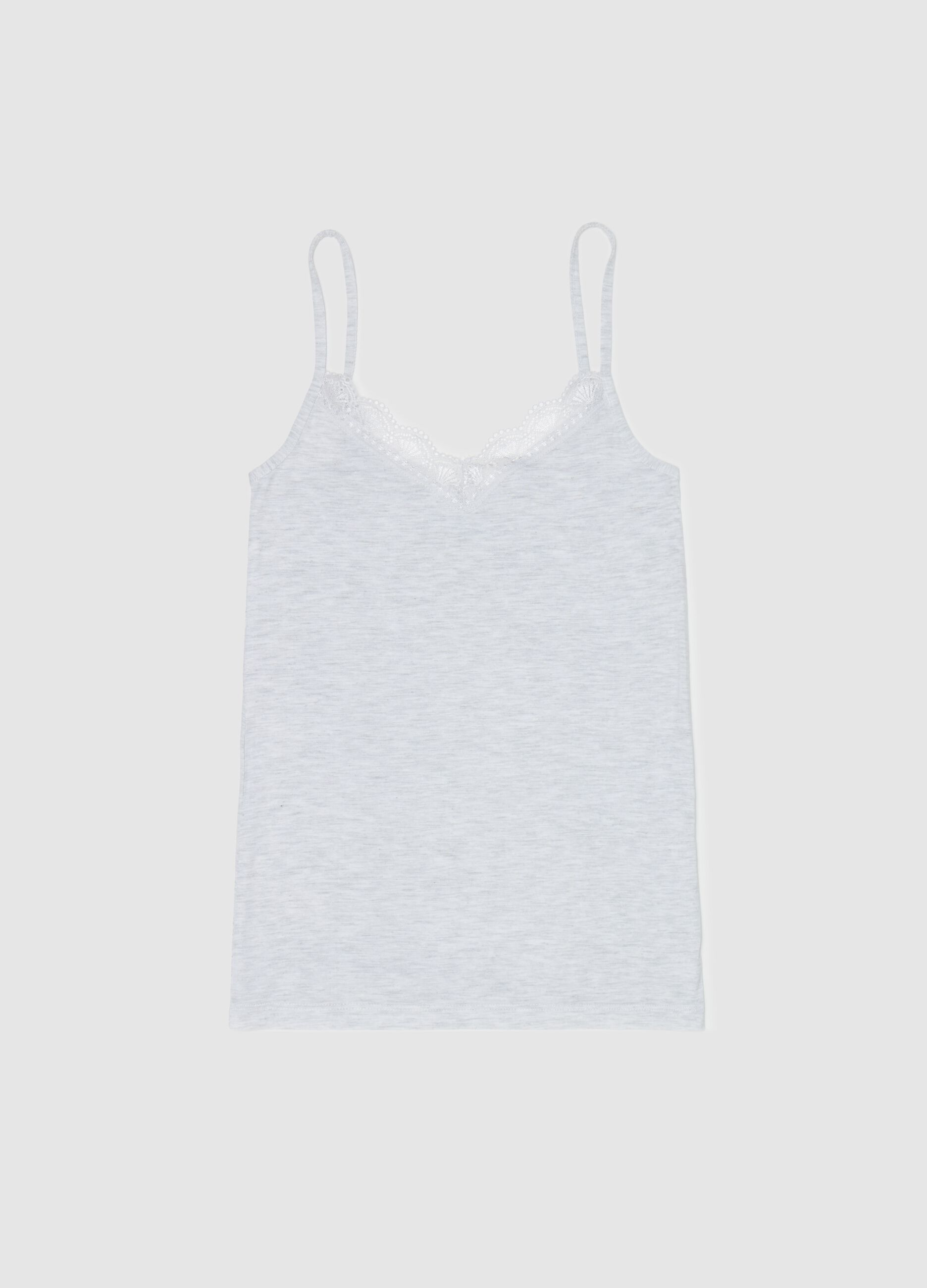 Vest with V neck and lace