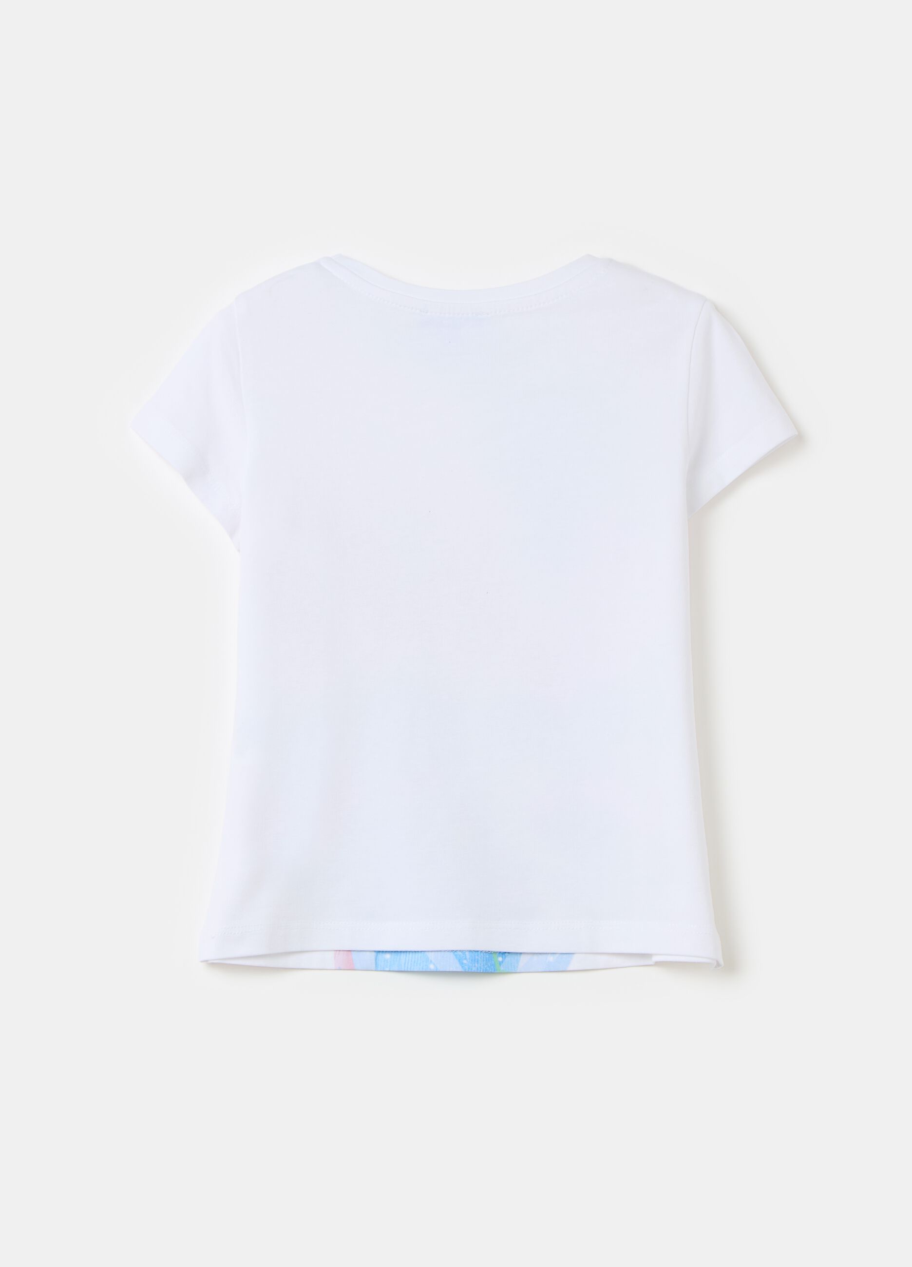 T-shirt con stampa Elsa e strass