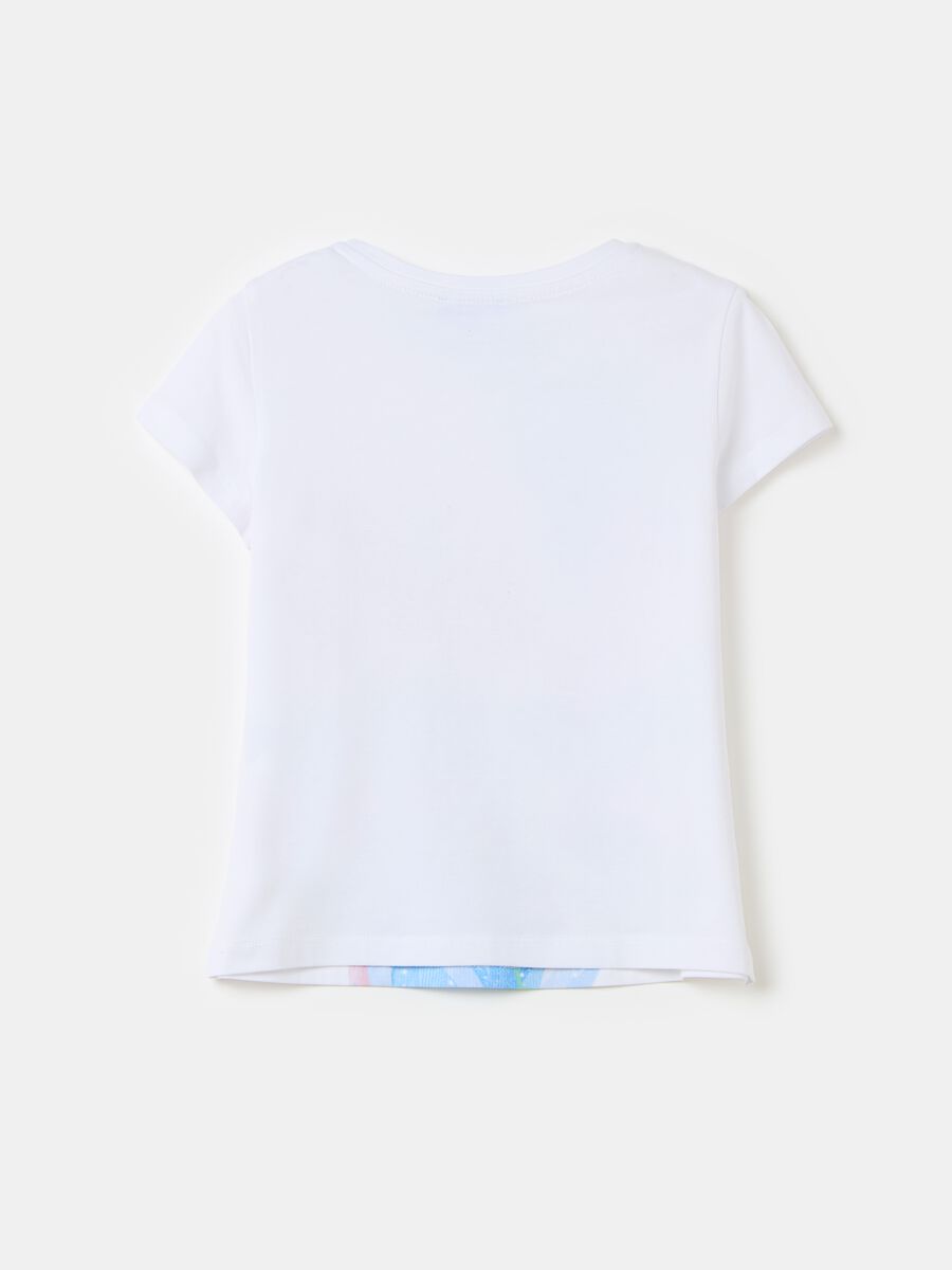 T-shirt con stampa Elsa e strass_1