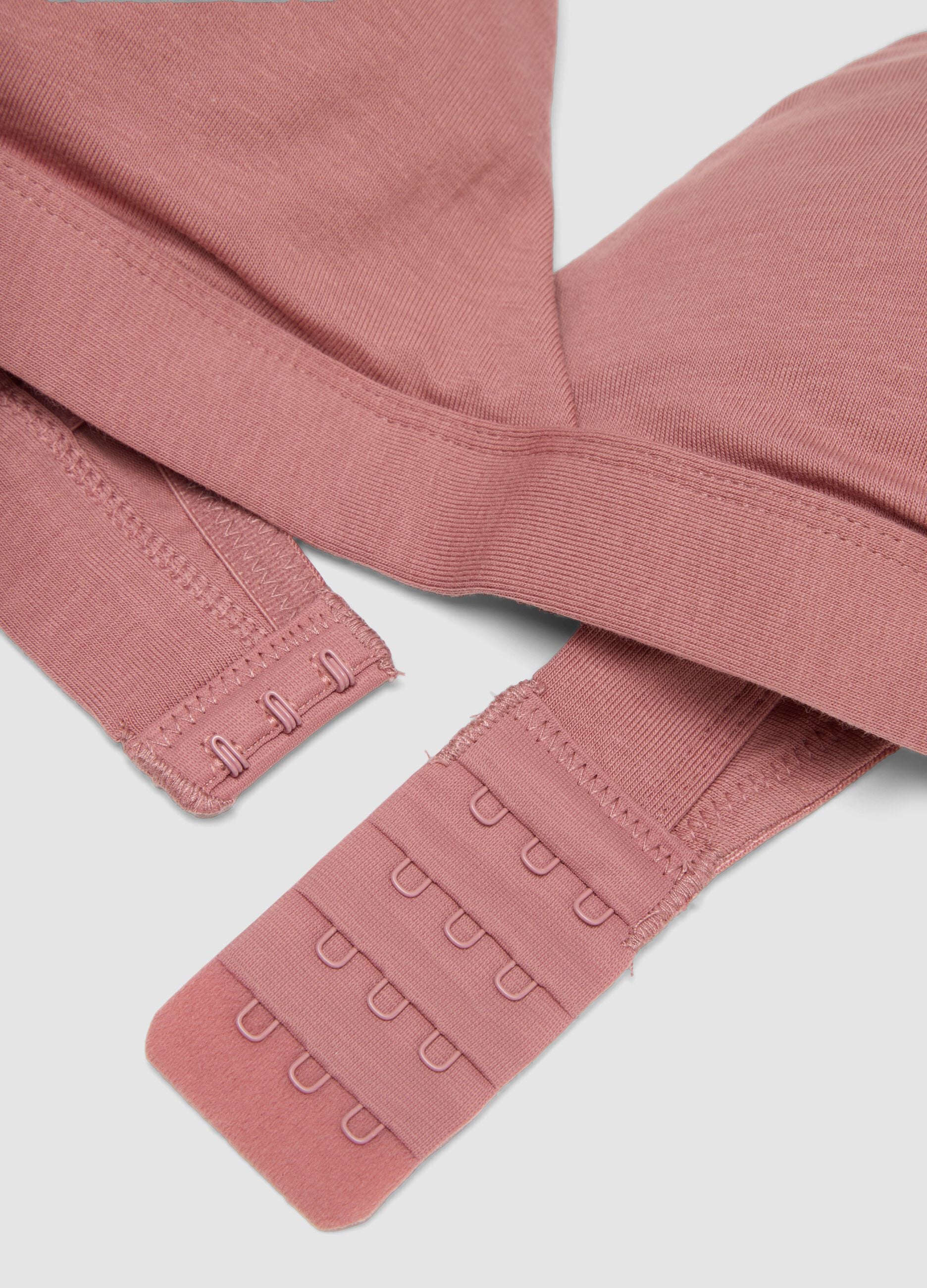 Pink triangle bra in organic cotton and stretch viscose