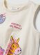 Pink and white pure cotton set with top and shorts_2