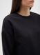 Black crew neck sweatshirt in cotton blend regular fit with rhinestones_3
