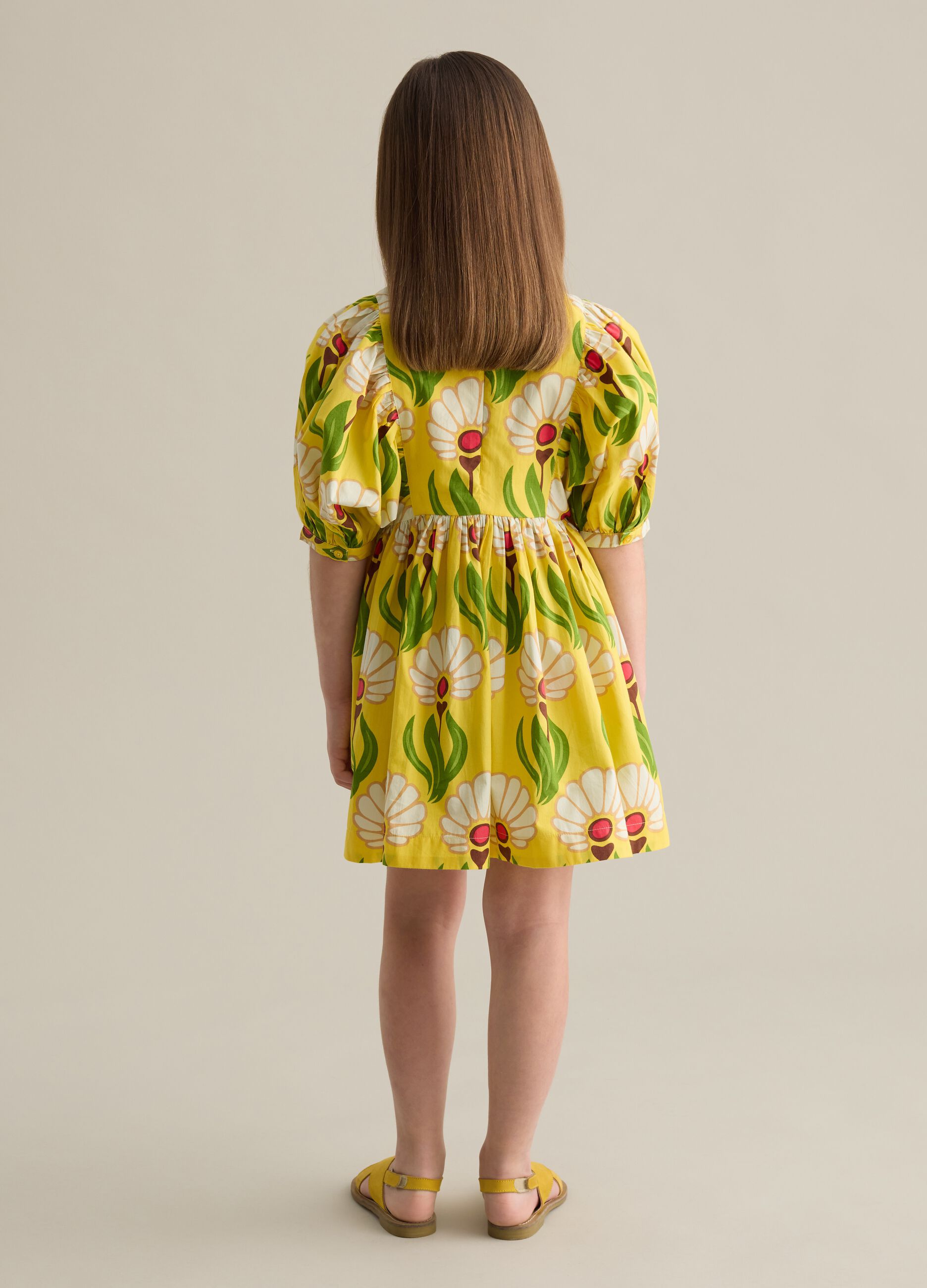 Yellow dress with floral print