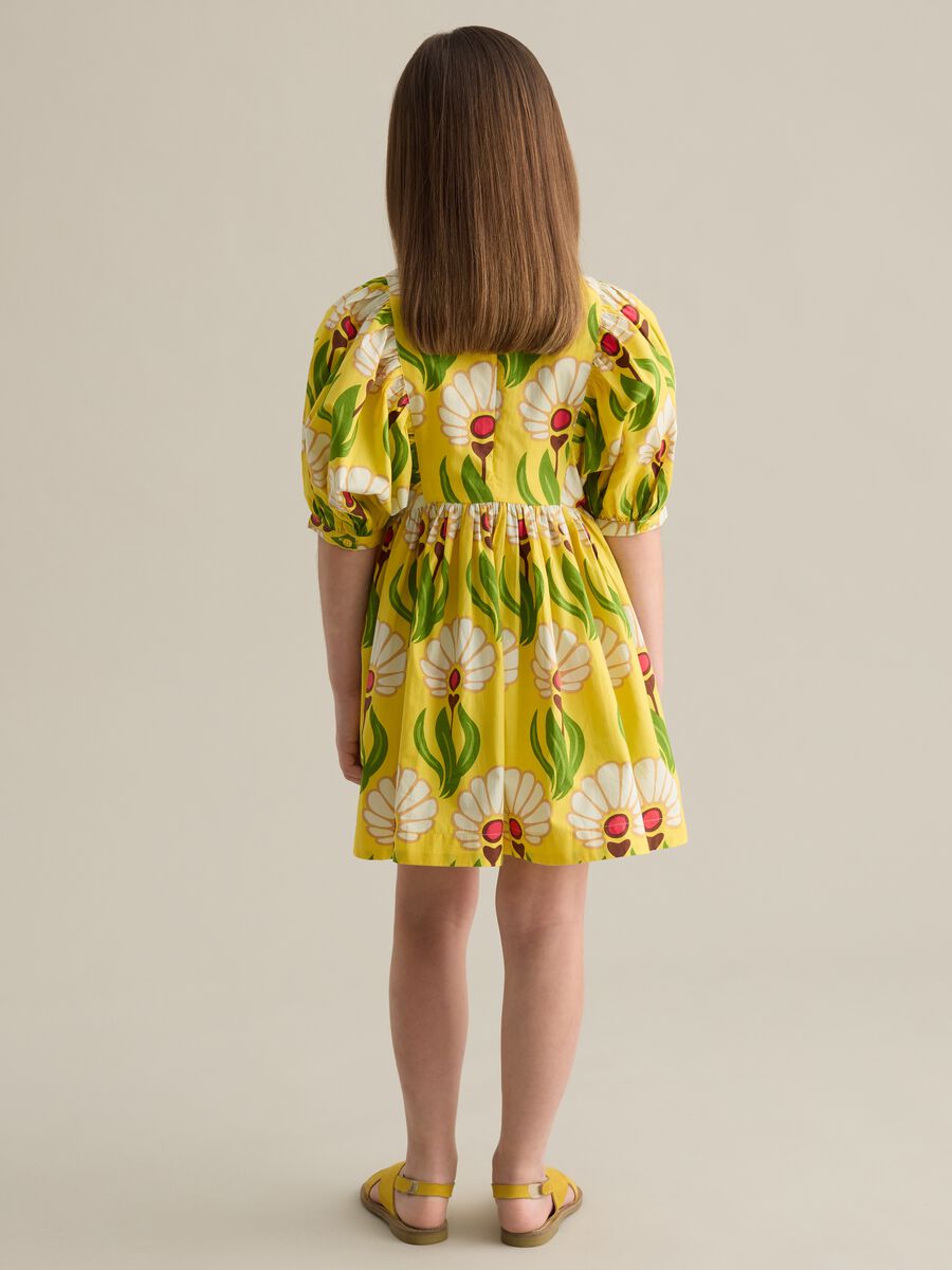 Yellow dress with floral print_3