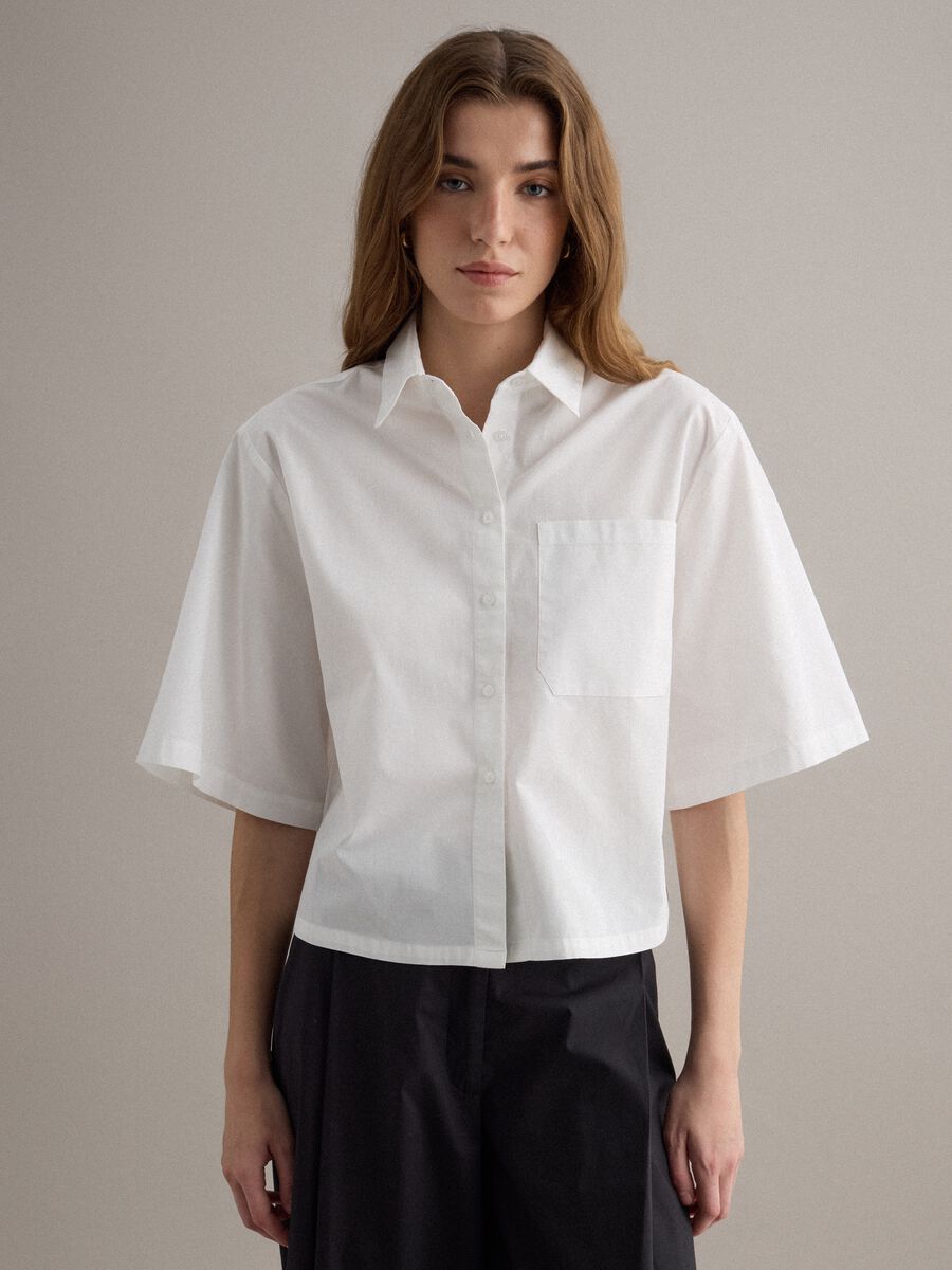 White pure-cotton shirt with patch pocket and oversized fit_1