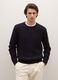 Blue crew neck jumper with jacquard pattern regular fit_2