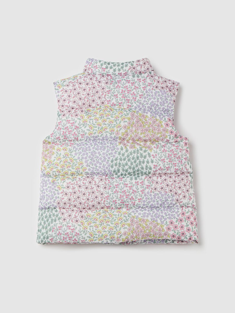 Padded waistcoat with floral pattern_1