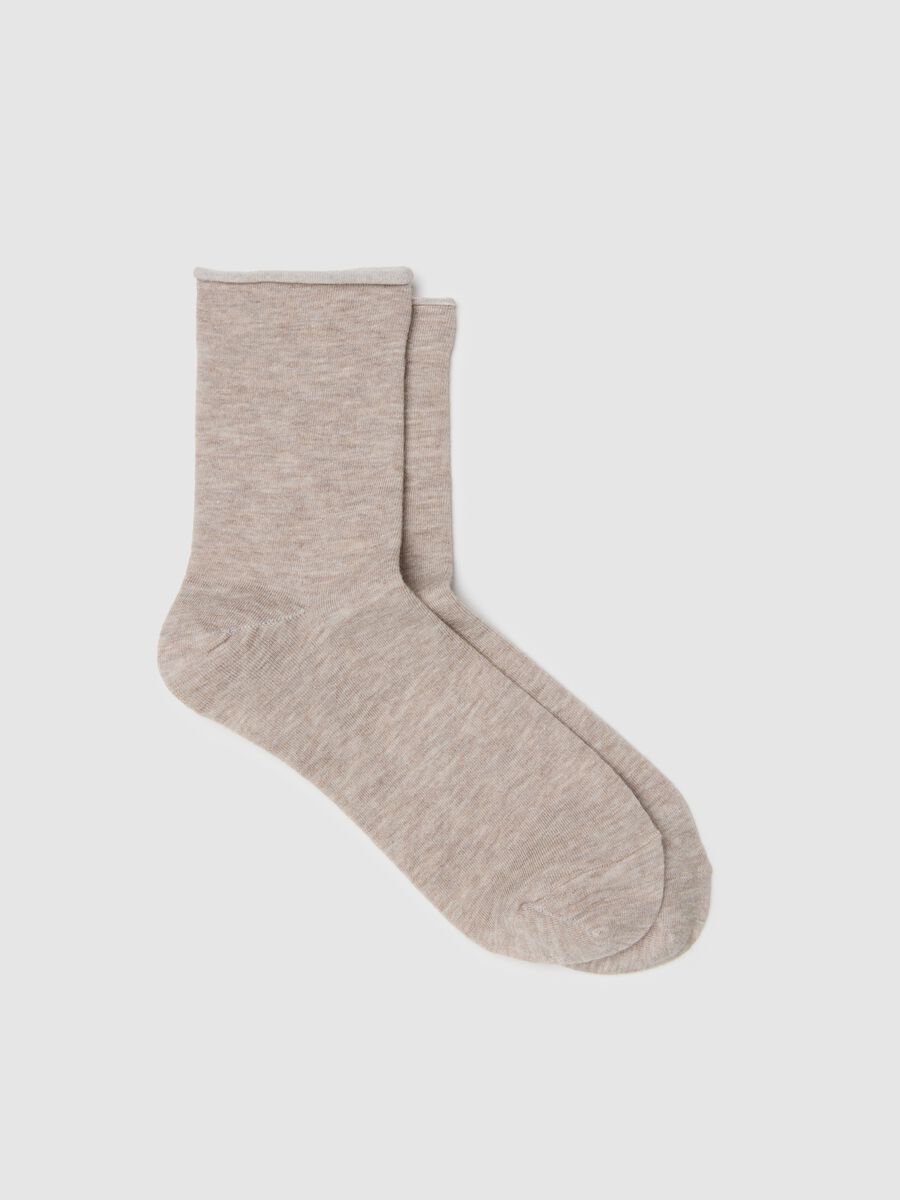 Short Beige Stretch Socks_0