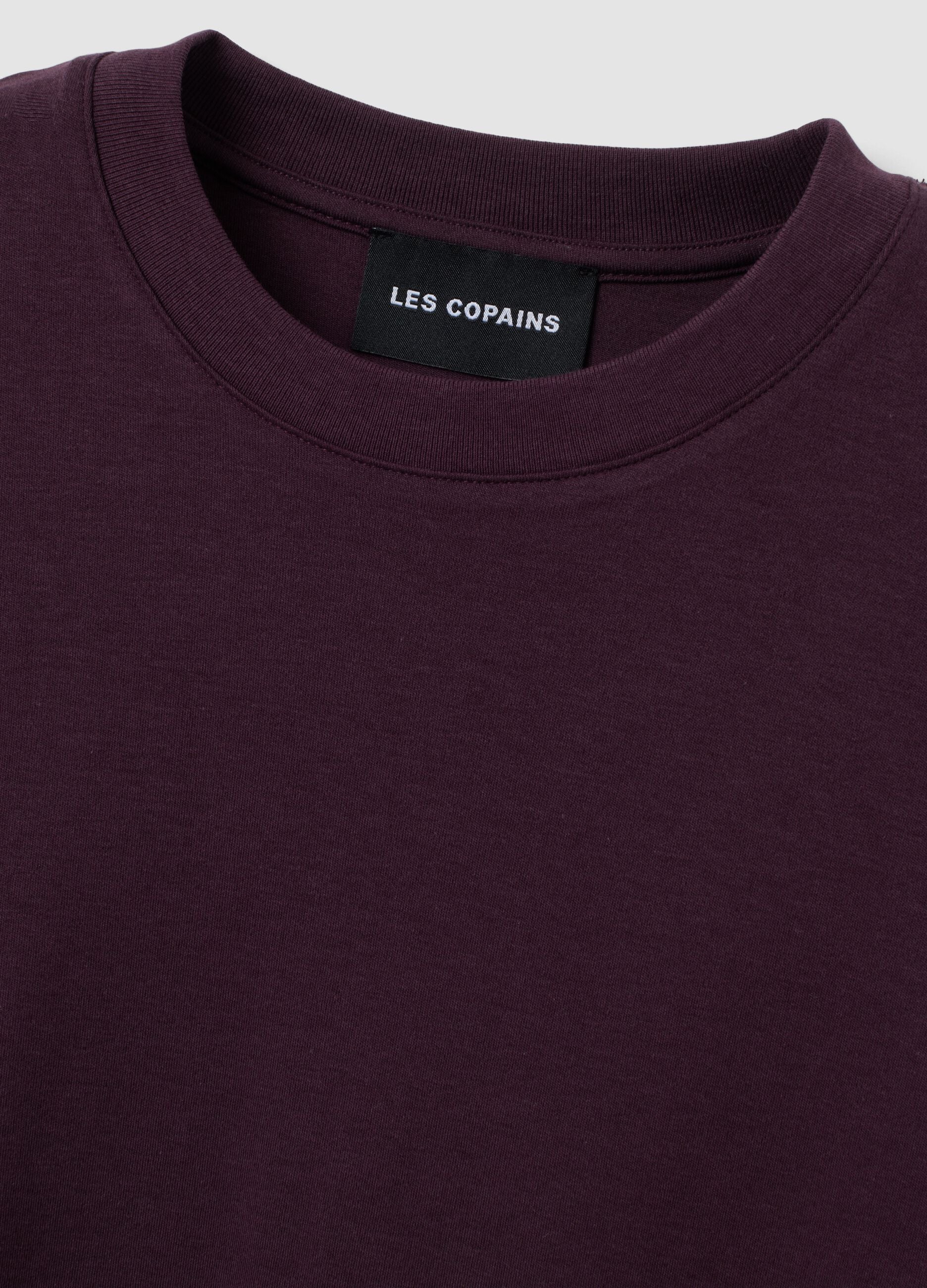 Purple boxy-fit T-shirt in a cotton-viscose blend