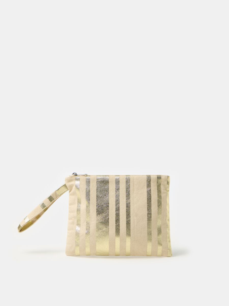 Cotton pochette with striped pattern_0