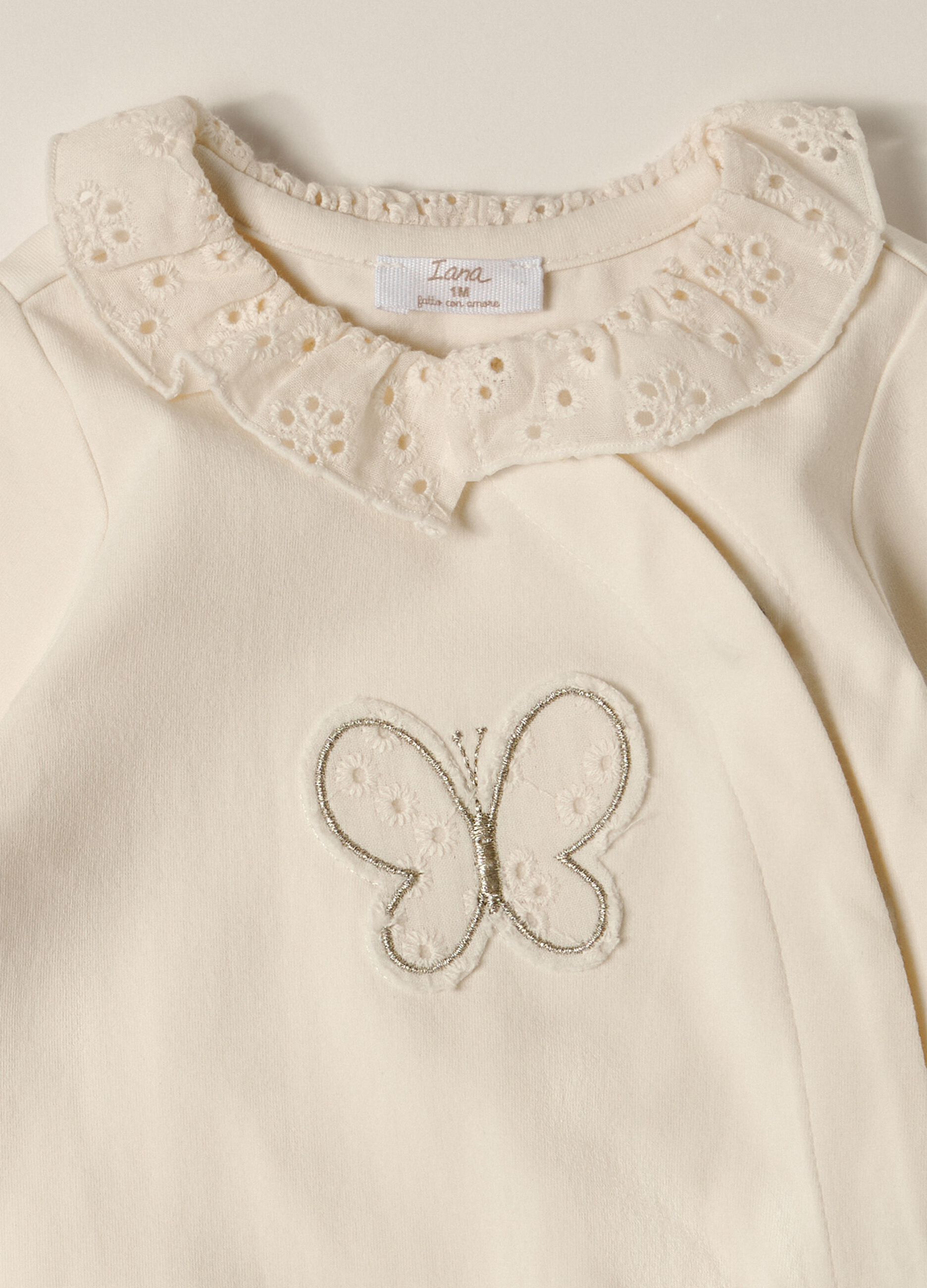 IANA baby stretch cotton sleepsuit