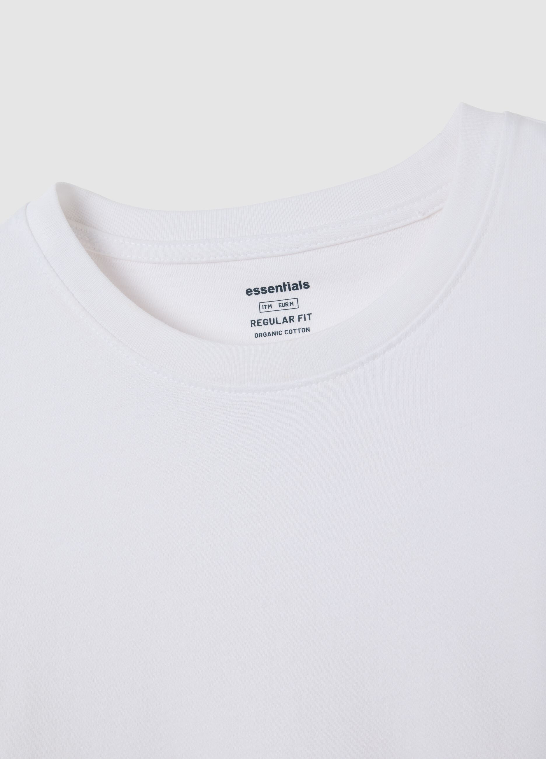 White pure cotton regular fit t-shirt