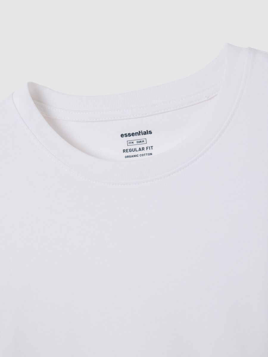 White pure cotton regular fit t-shirt_5