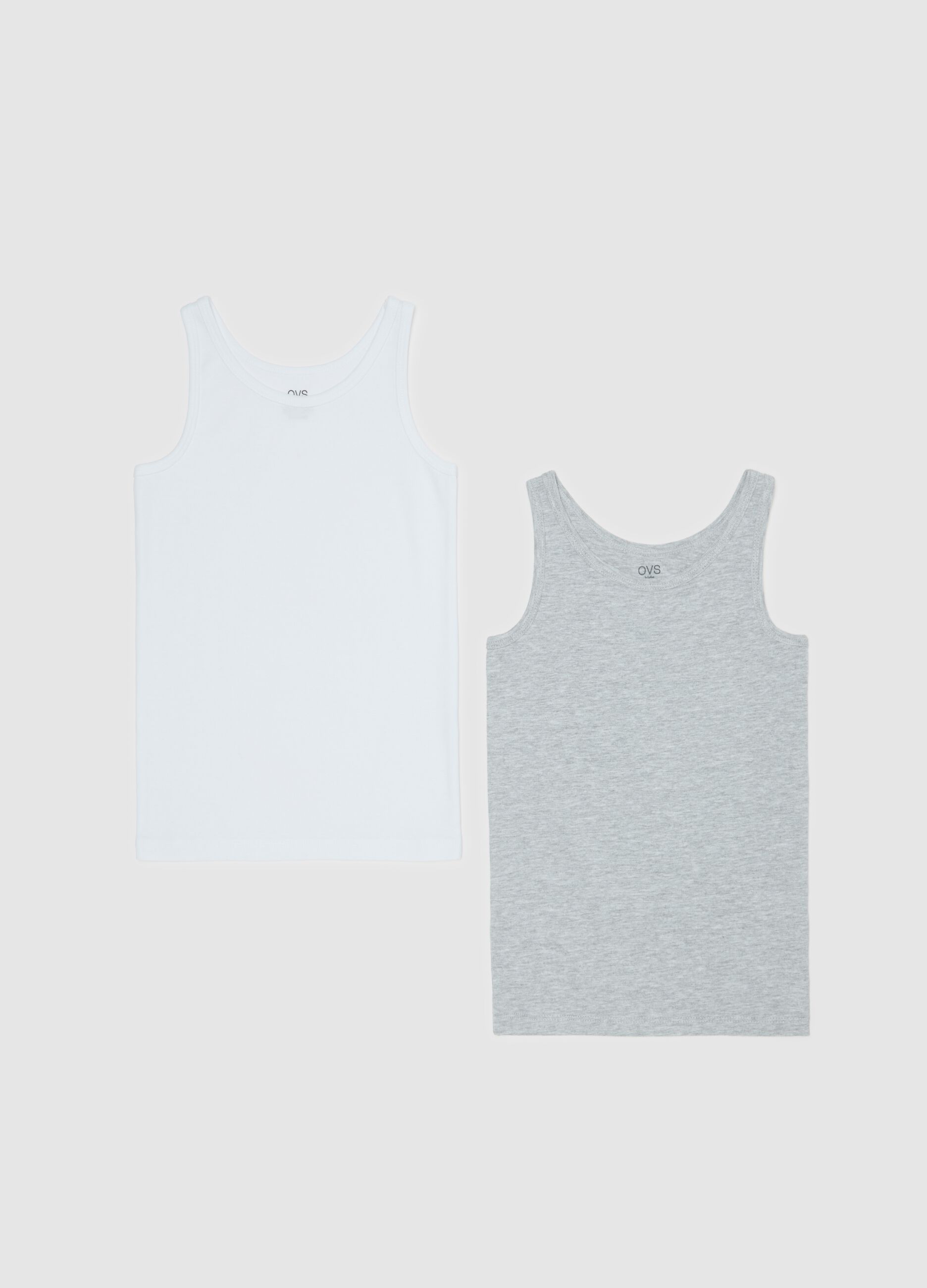 Two-pack racer back vests with round neck