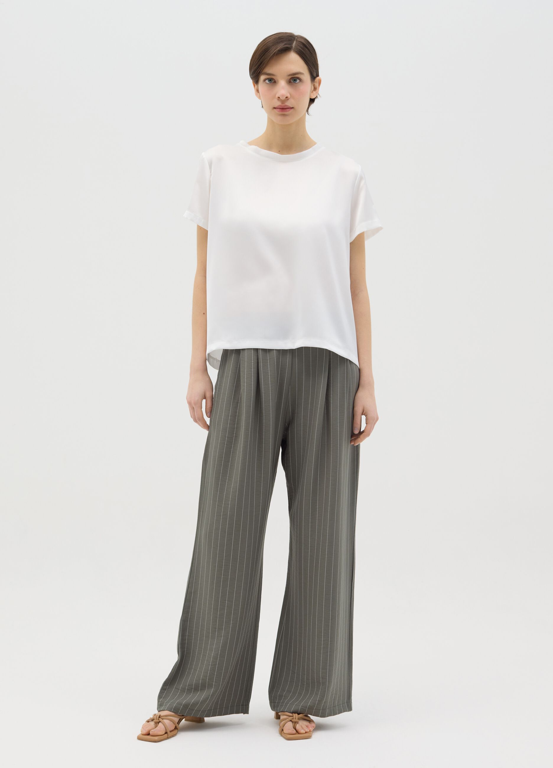 White satin T-shirt