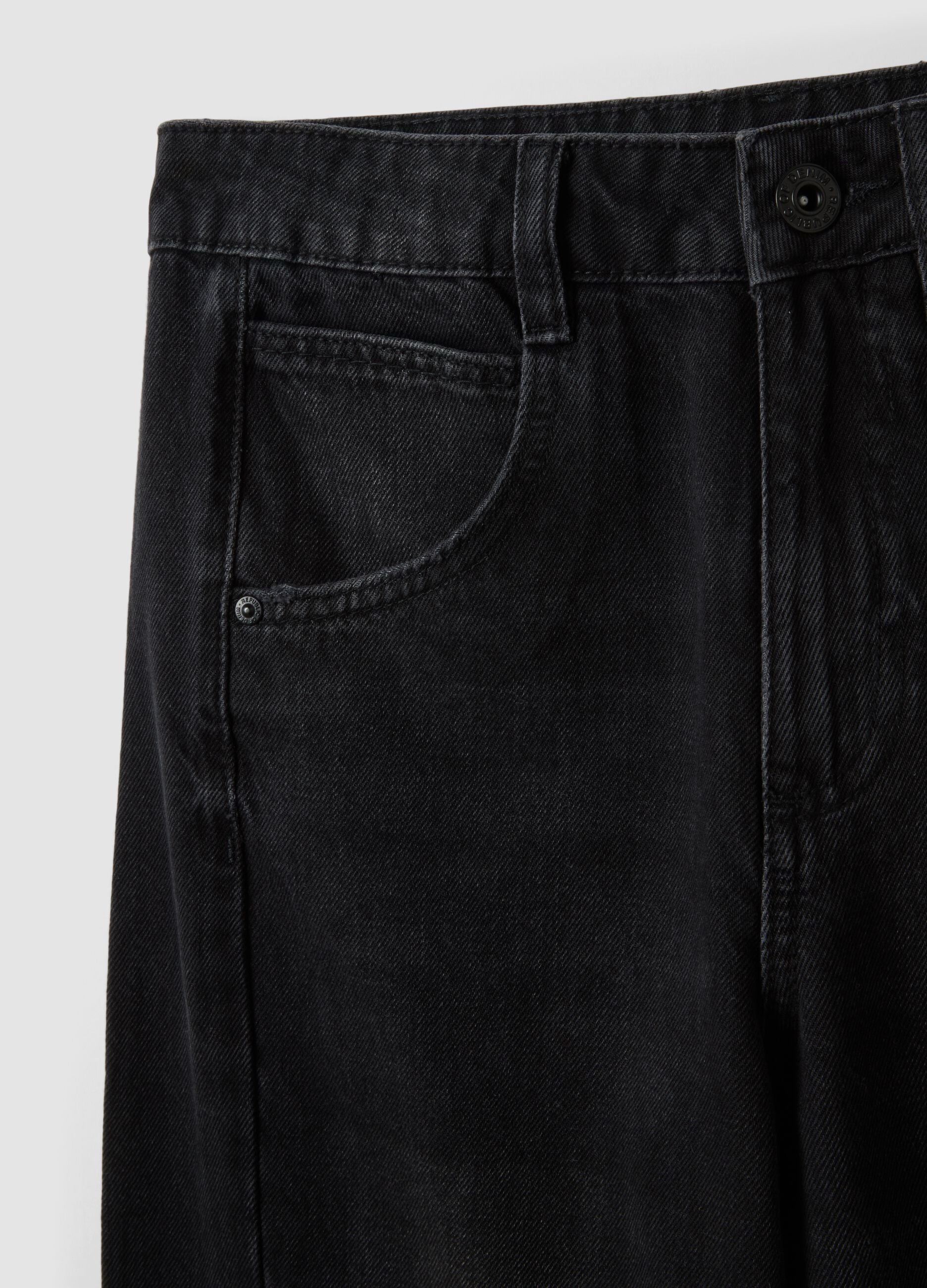 Jeans neri baggy fit in puro cotone