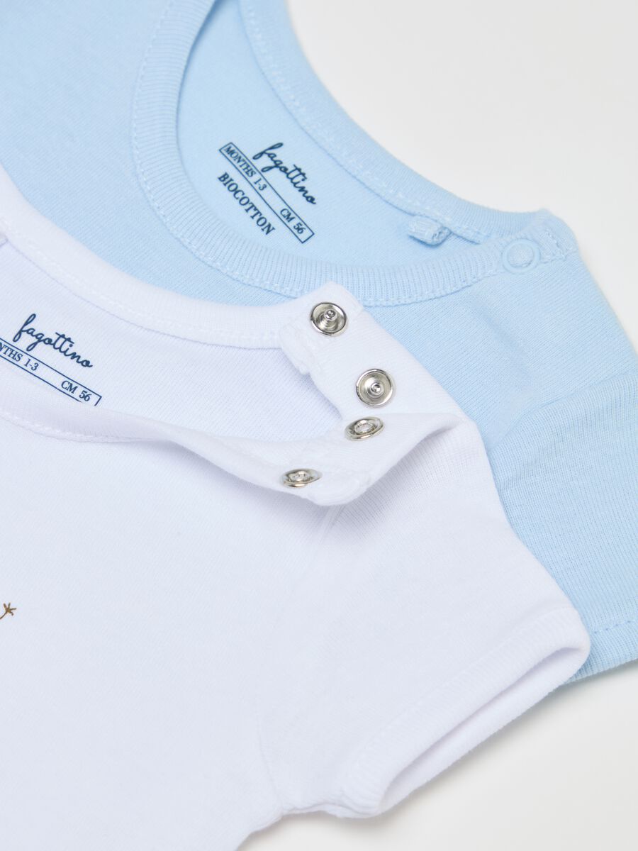 Three-pack organic cotton bodysuits with short sleeves_3
