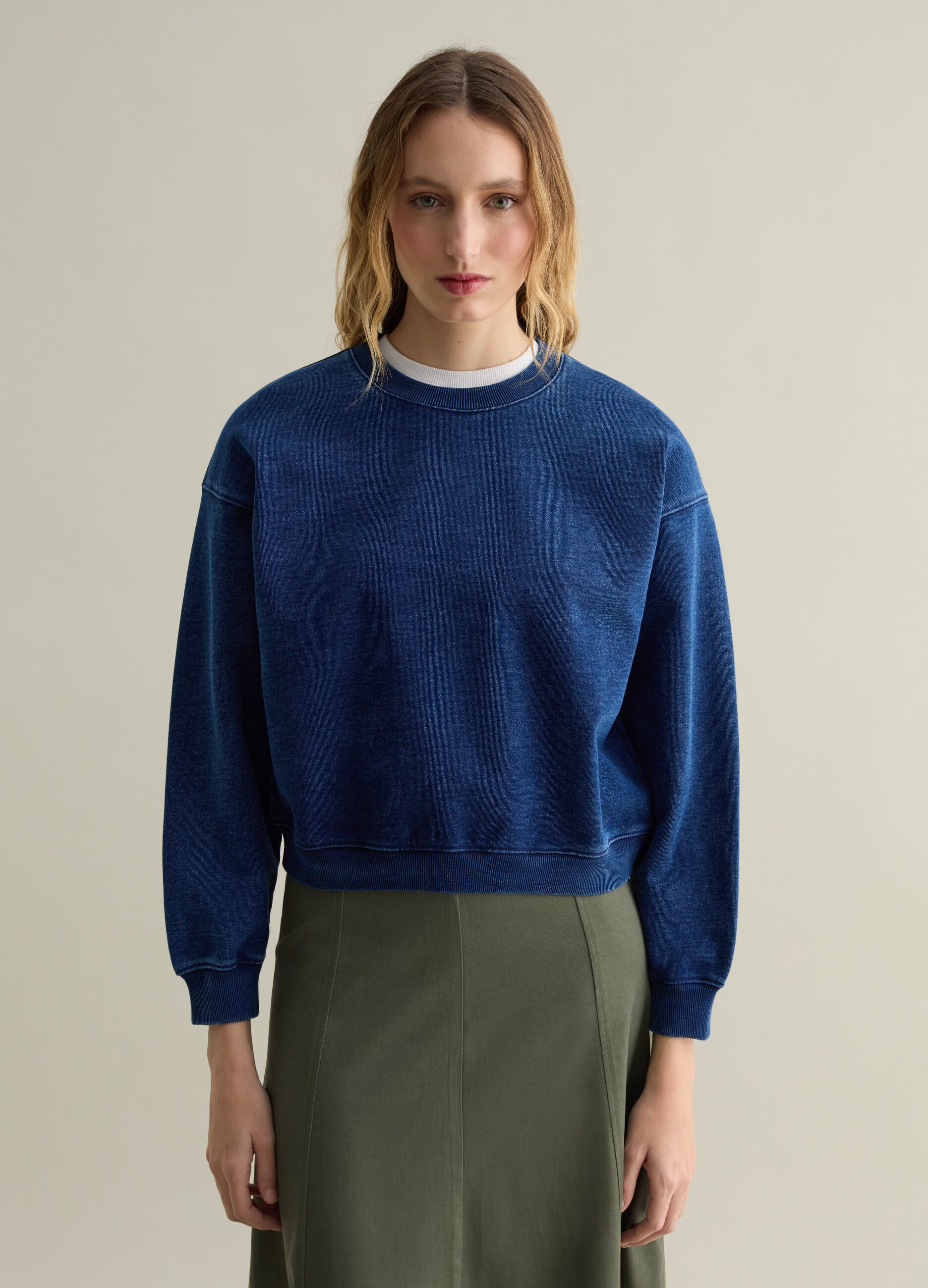 Oversized sweatshirt in denim