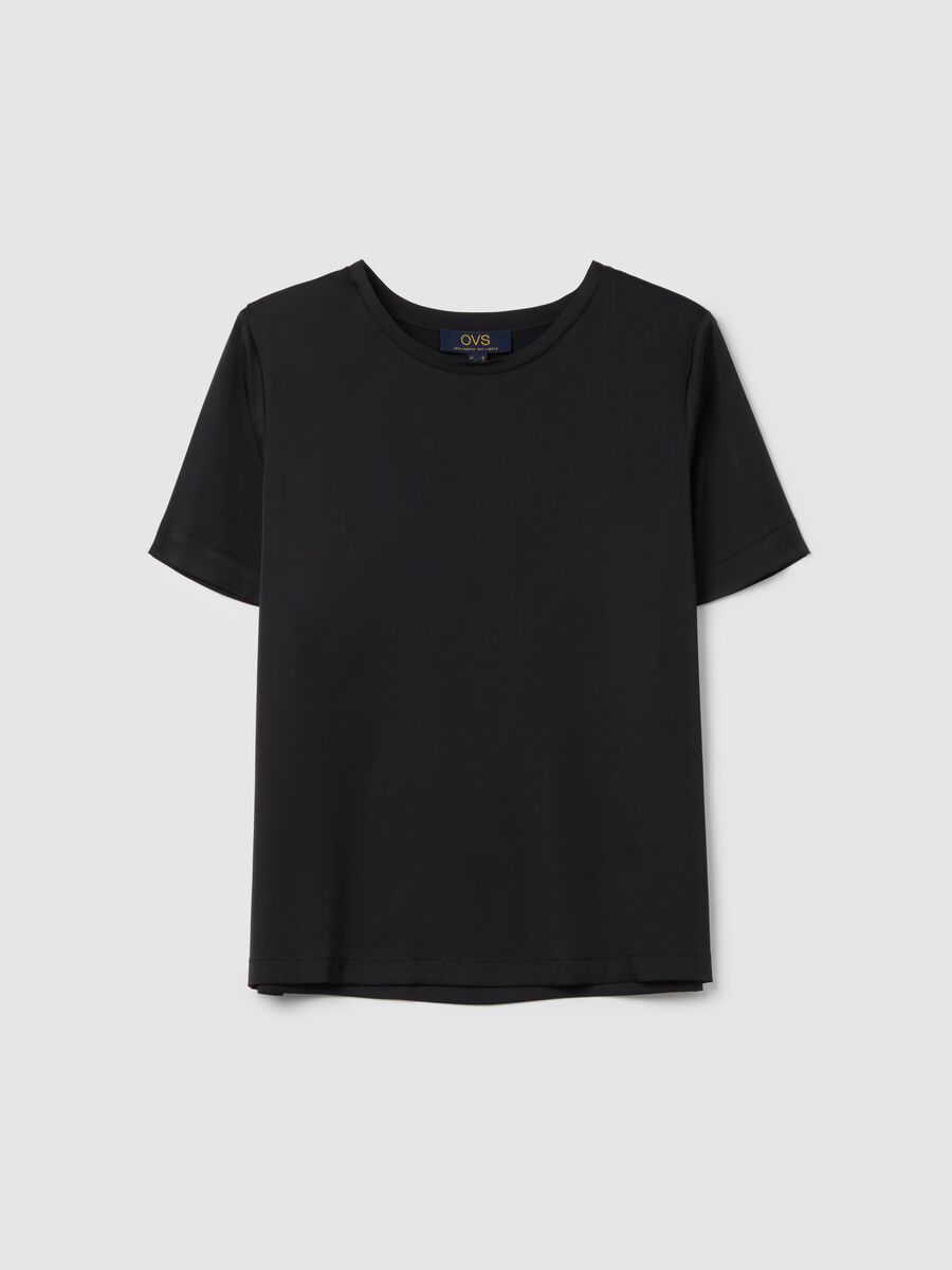 Short-sleeved blouse in satin_4