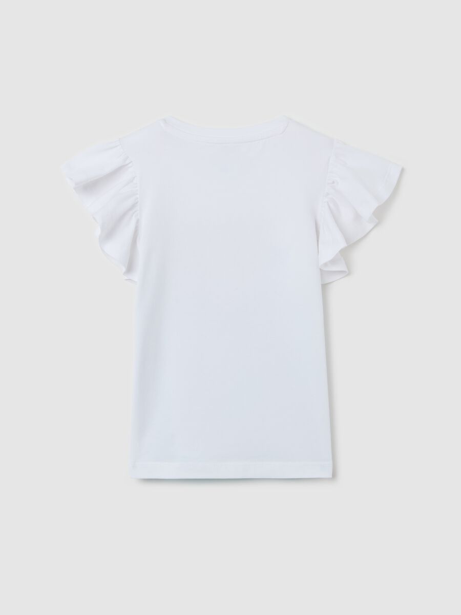 White and light blue T-shirt with Elsa and Anna print_1