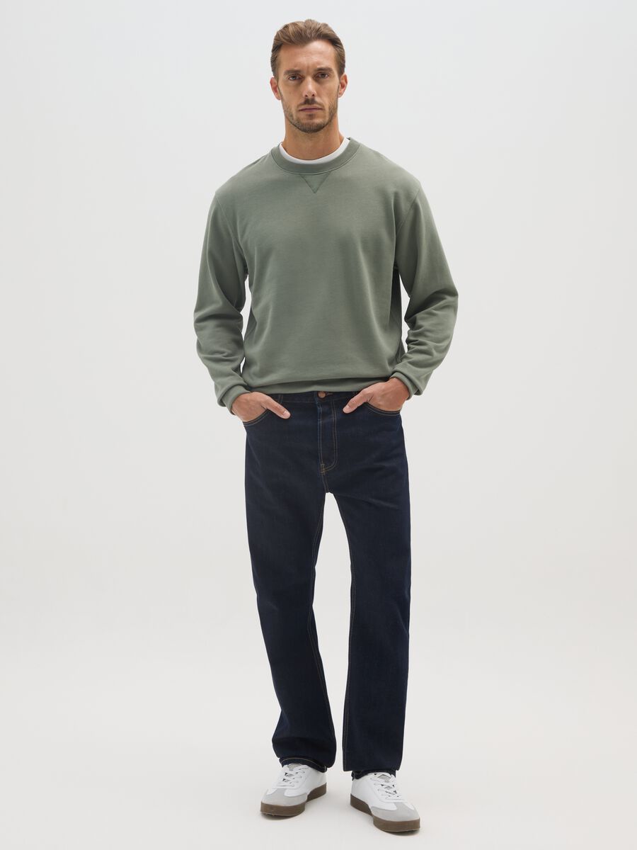 Regular fit green pure cotton sweatshirt_1