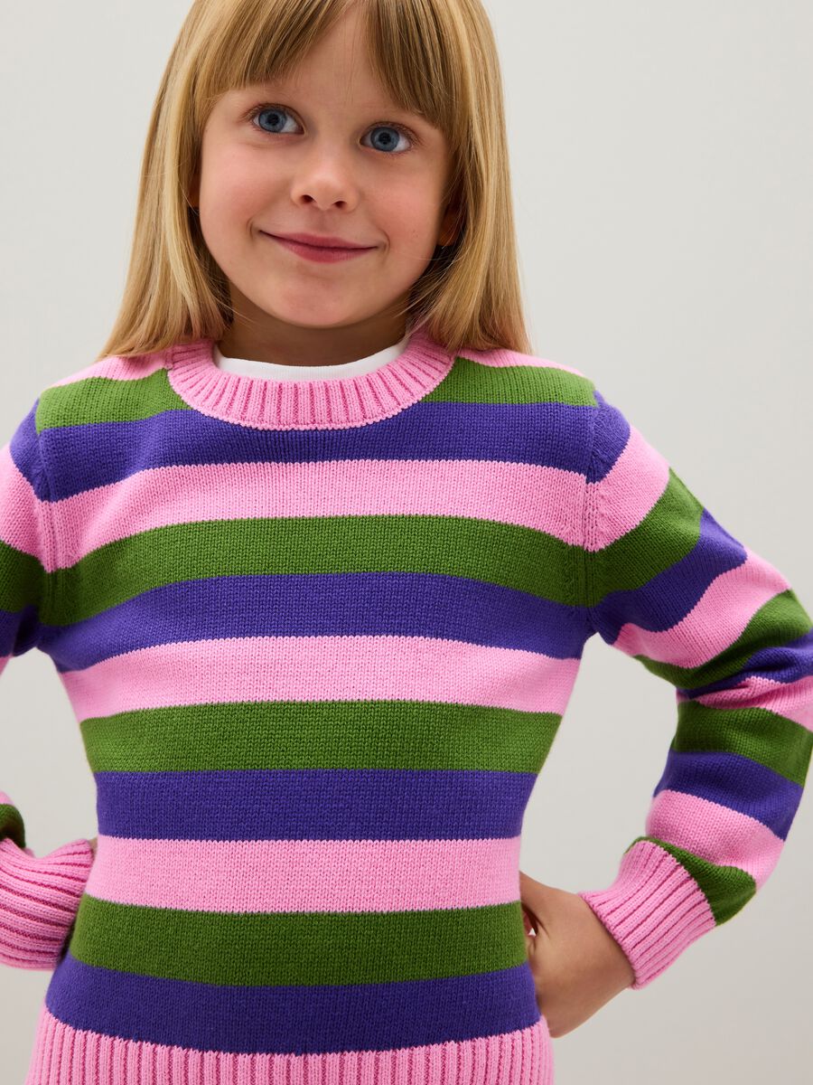 Girls' multicolour pure cotton regular fit pullover_1