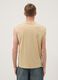 Tank top beige in puro cotone con stampa frontale_3