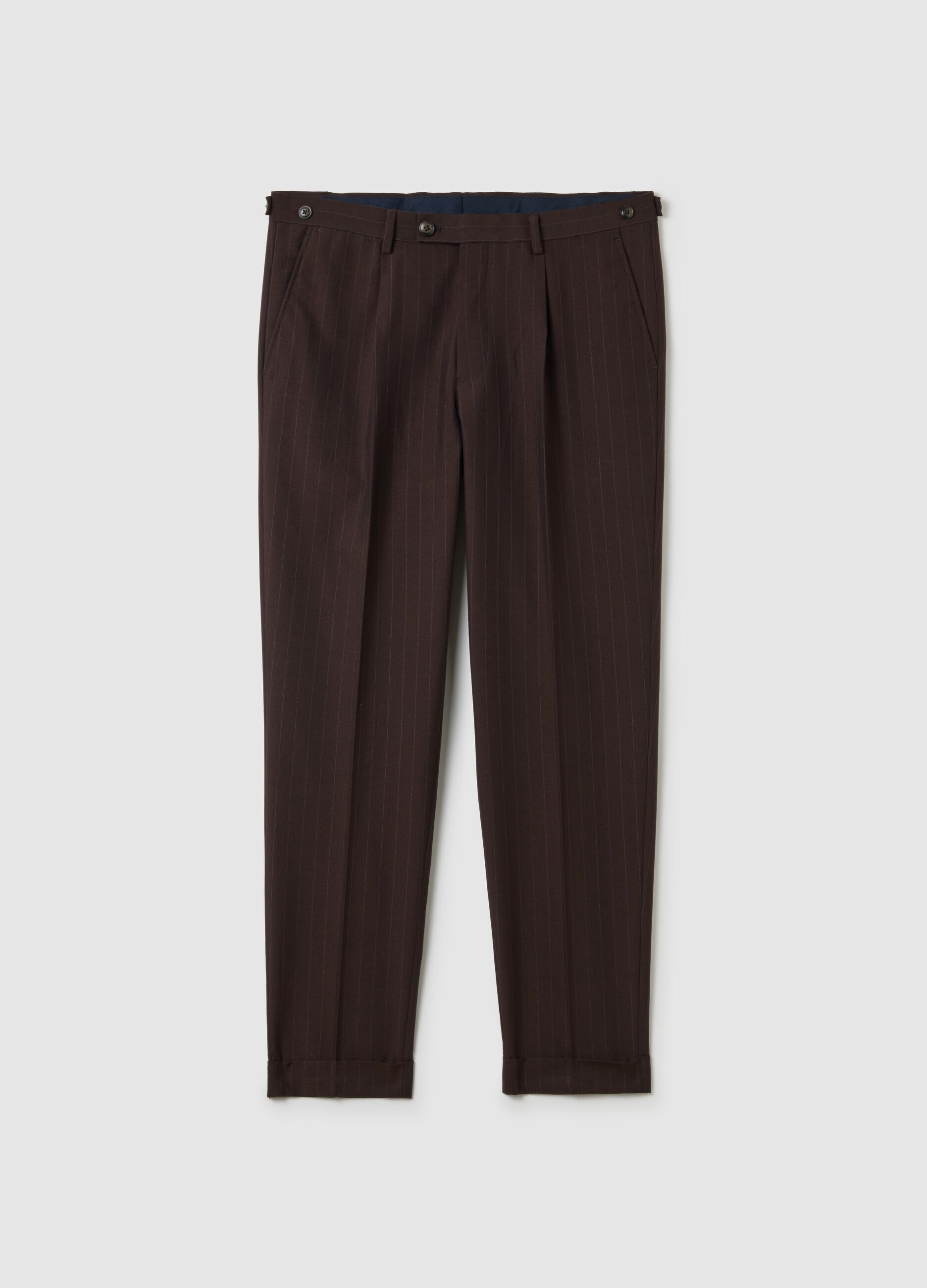 Pantaloni marroni slim fit