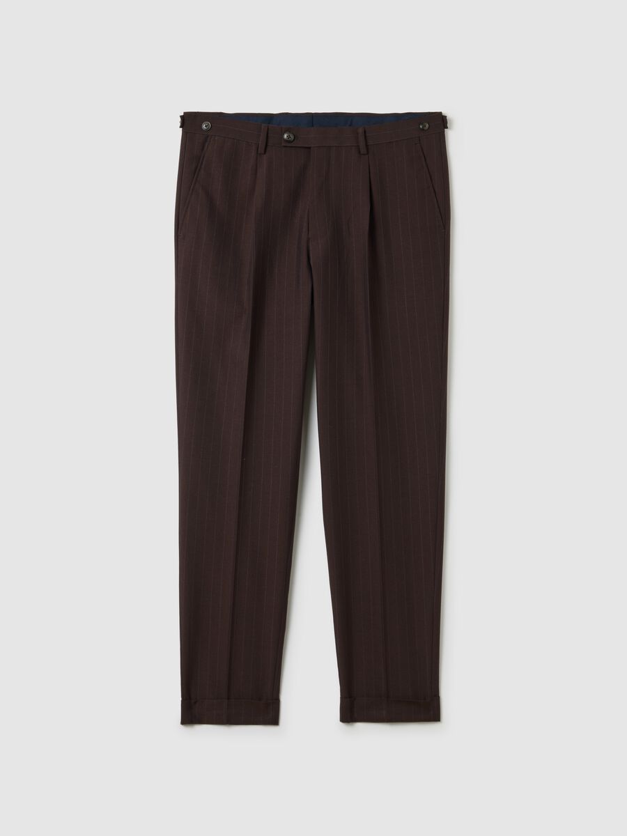 Pantaloni marroni slim fit_0