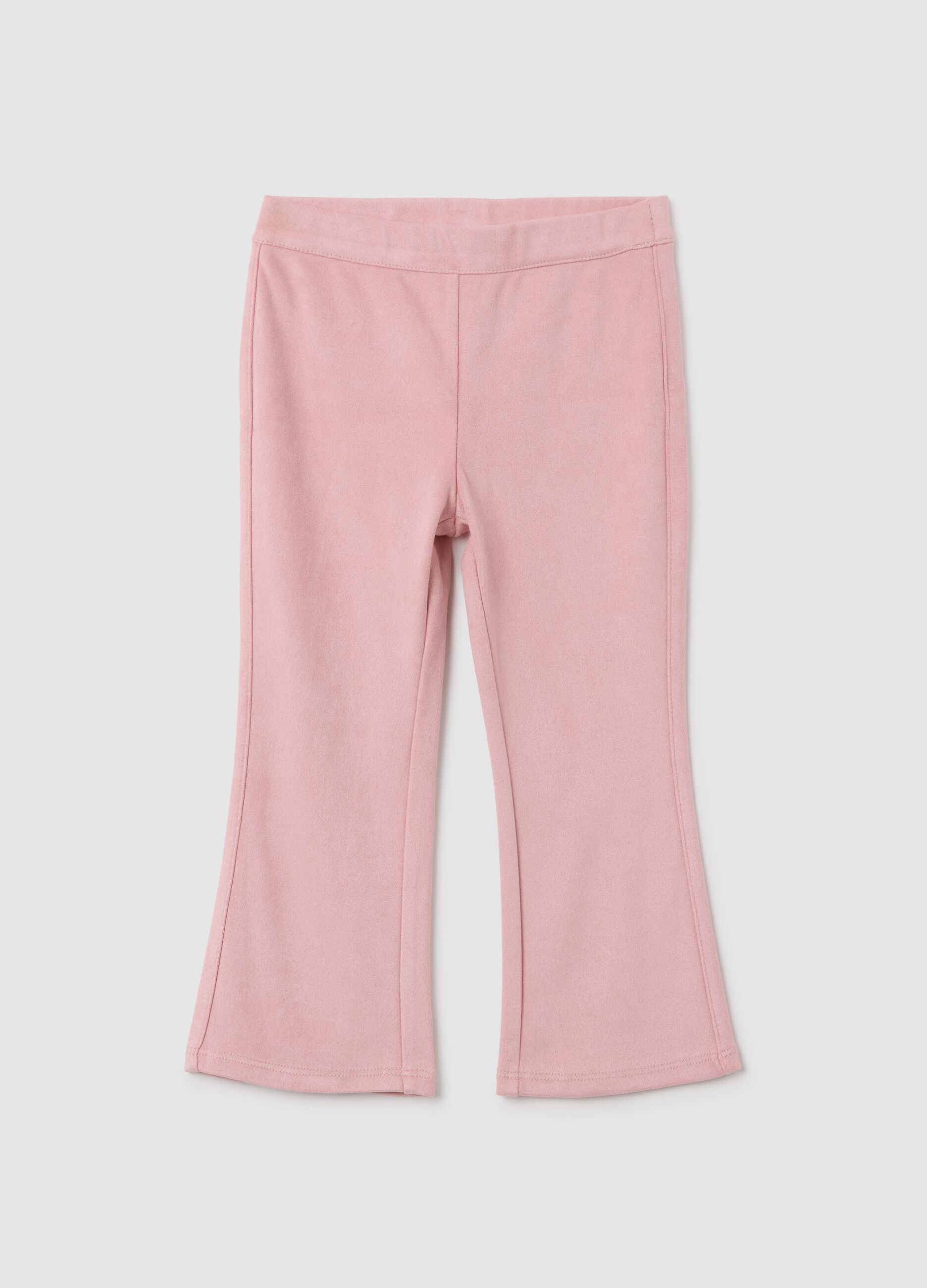 Girls' pink flare fabric trousers