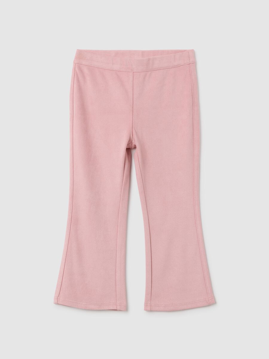Girls' pink flare fabric trousers_0