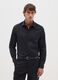Black Long-Sleeve Shirt in Cotton and Polyester Blend_0