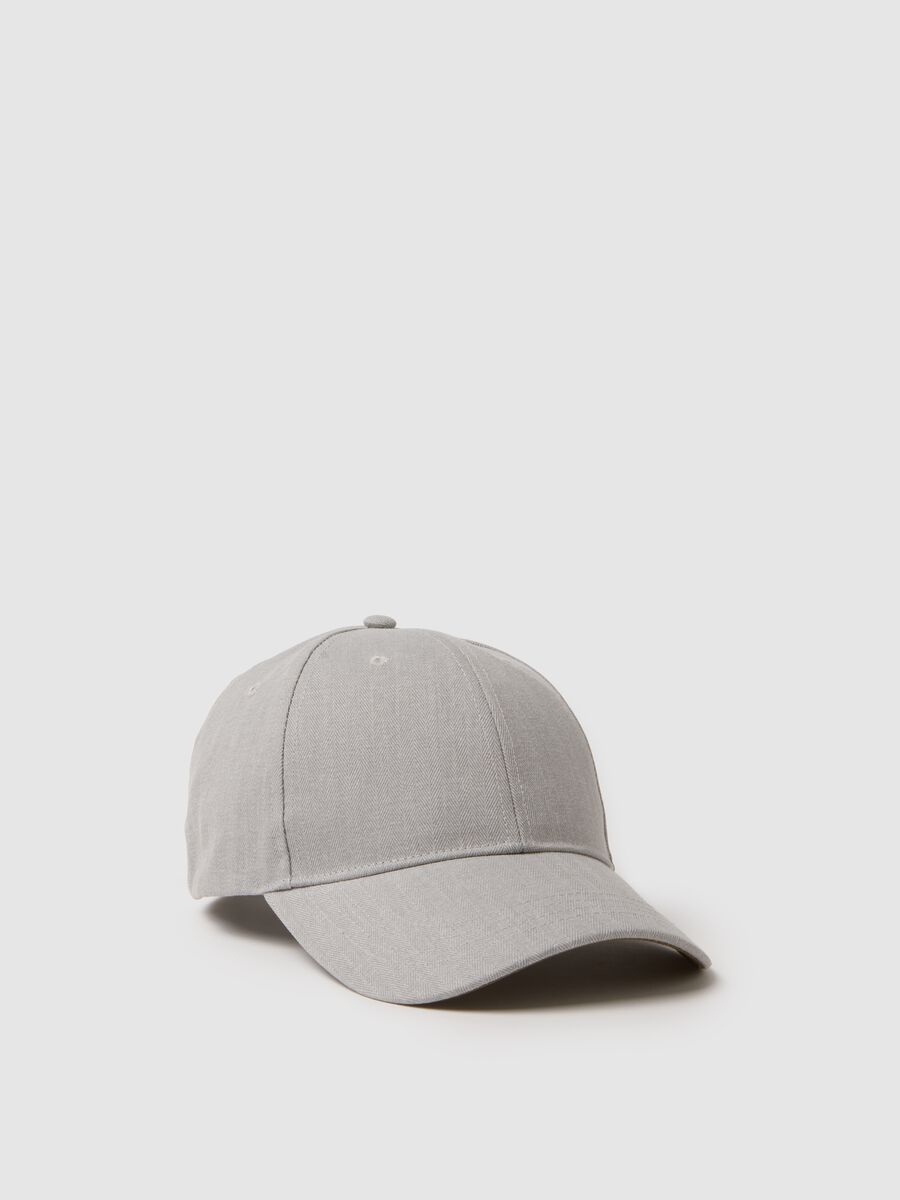Grey cotton baseball cap with regular fit_0