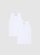Twin pack of white girls' vests in pure cotton regular fit_0