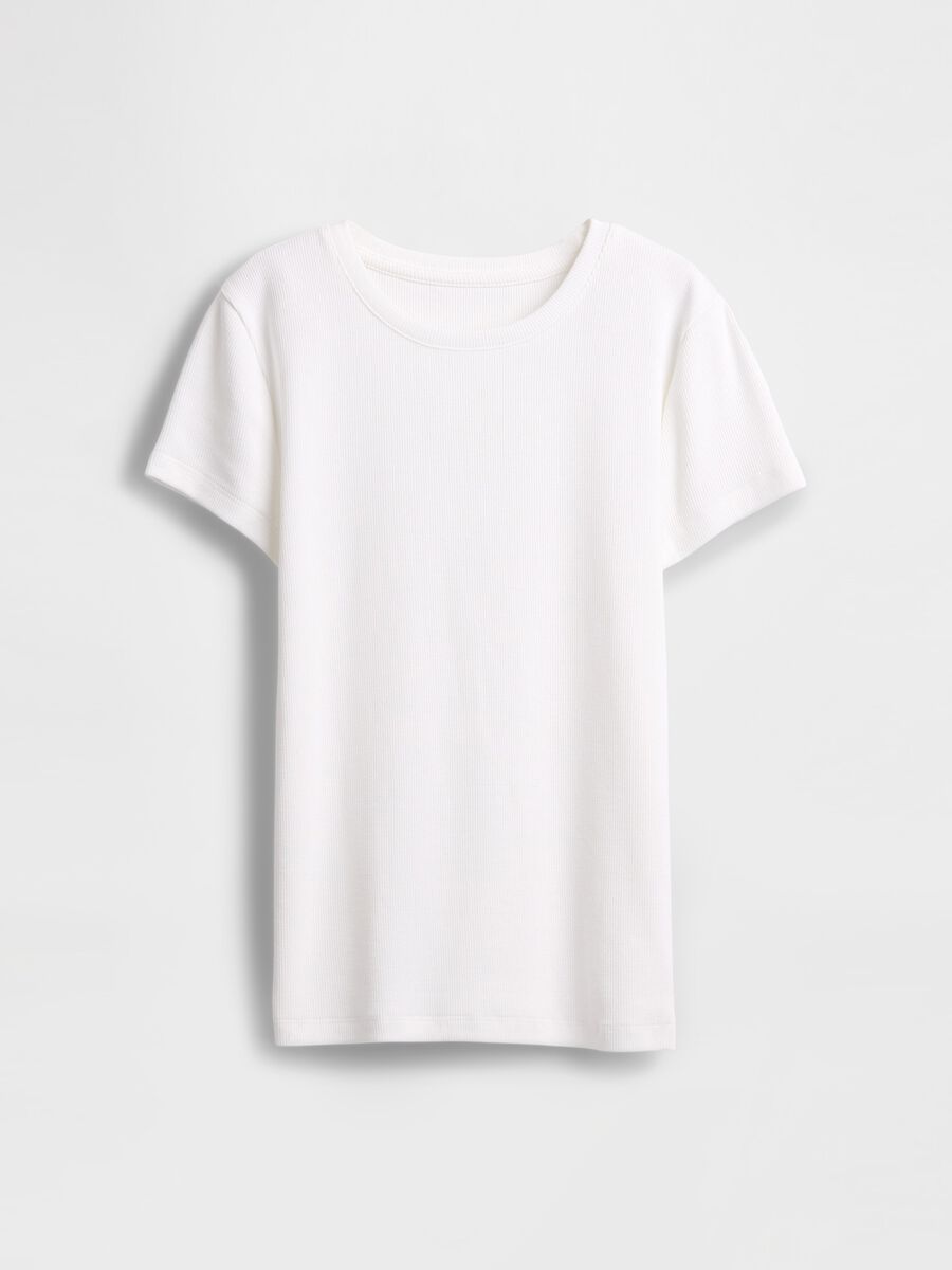 White cotton and stretch modal T-shirt by Gap_3
