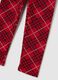 Girls' red checked stretch cotton leggings_3