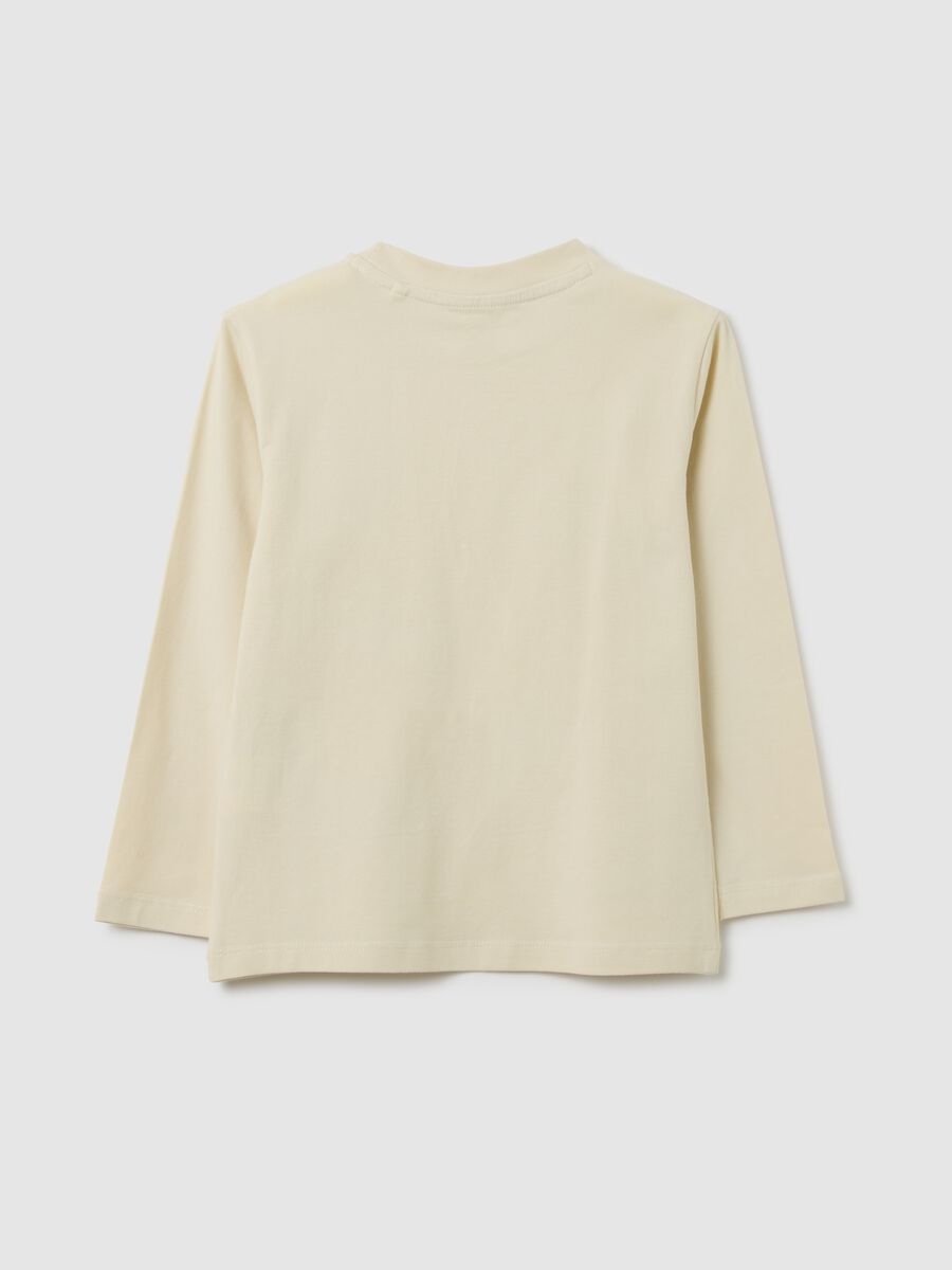 Maglia da bambino in cotone elasticizzato beige regular fit_1