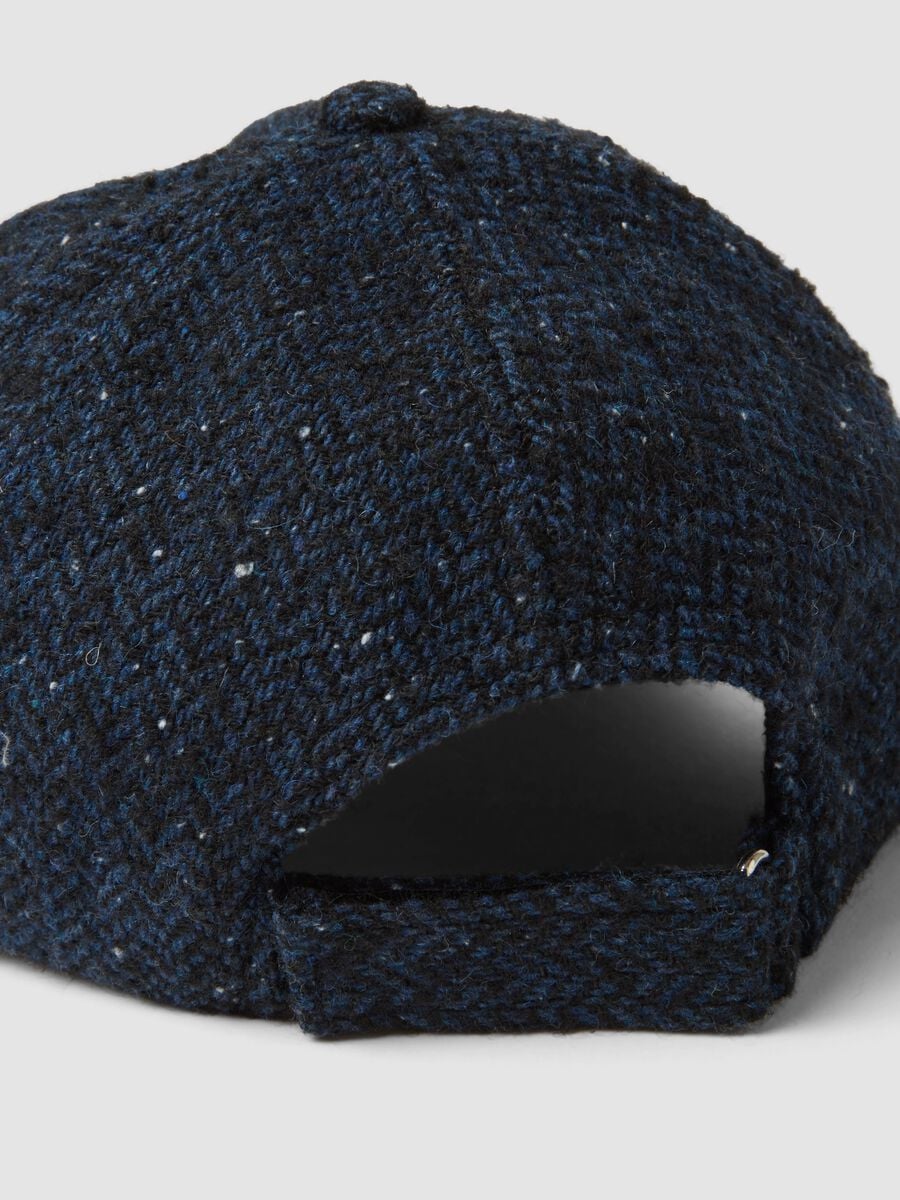 Cappello blu baseball in misto lana e viscosa_2