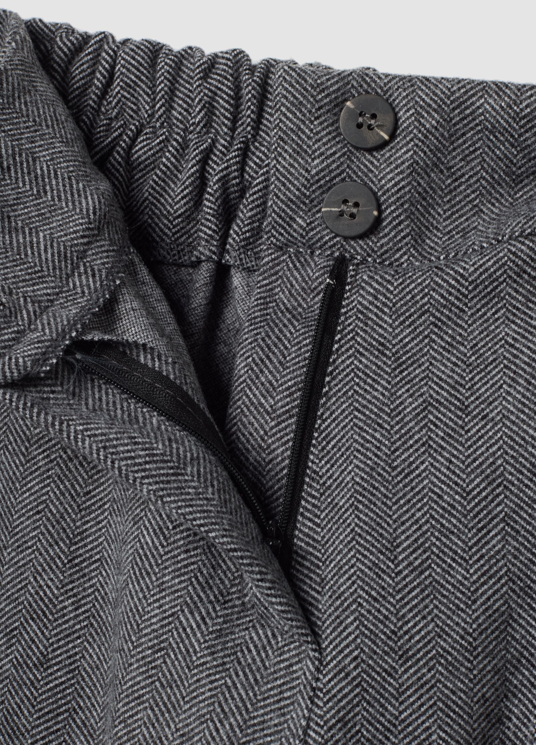 Grey wide-leg regular-fit trousers