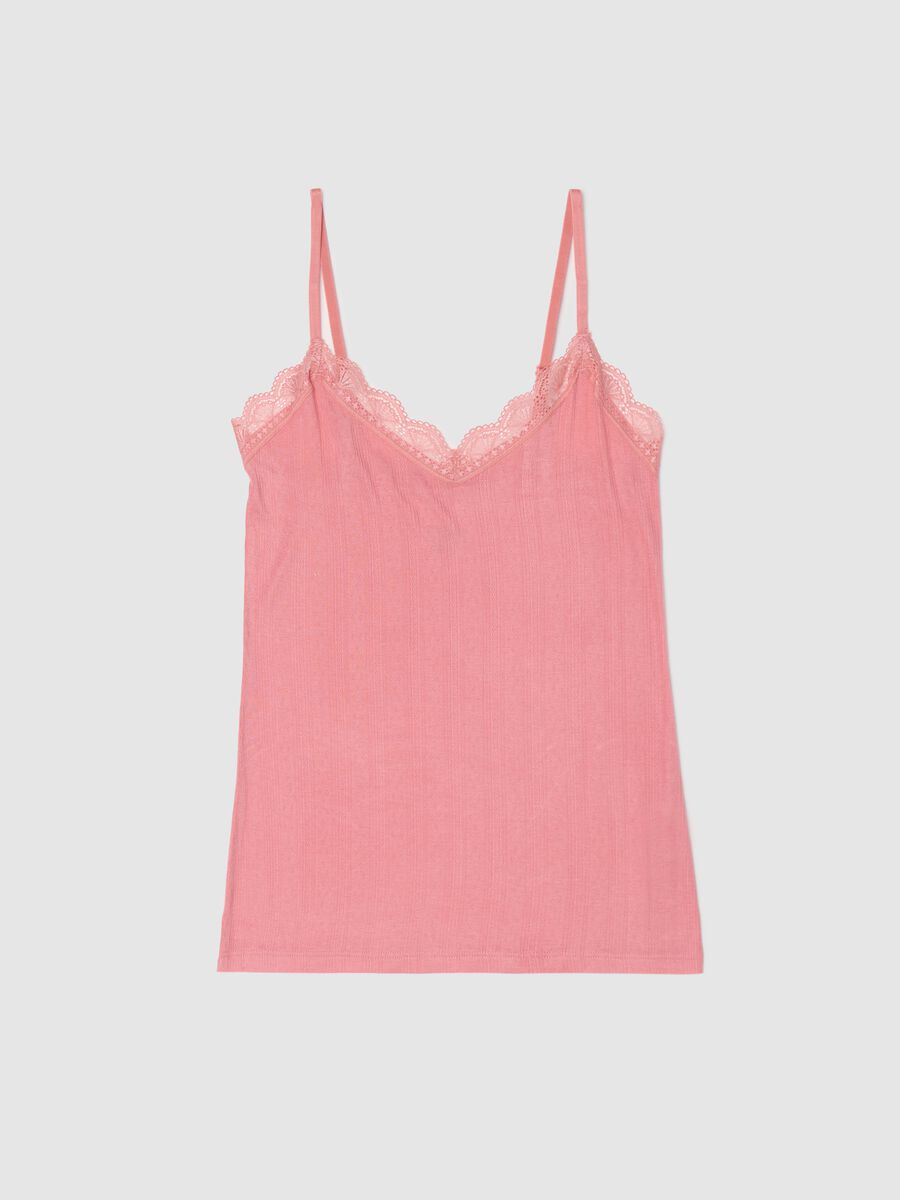 Pointelle vest with V neck with lace_4