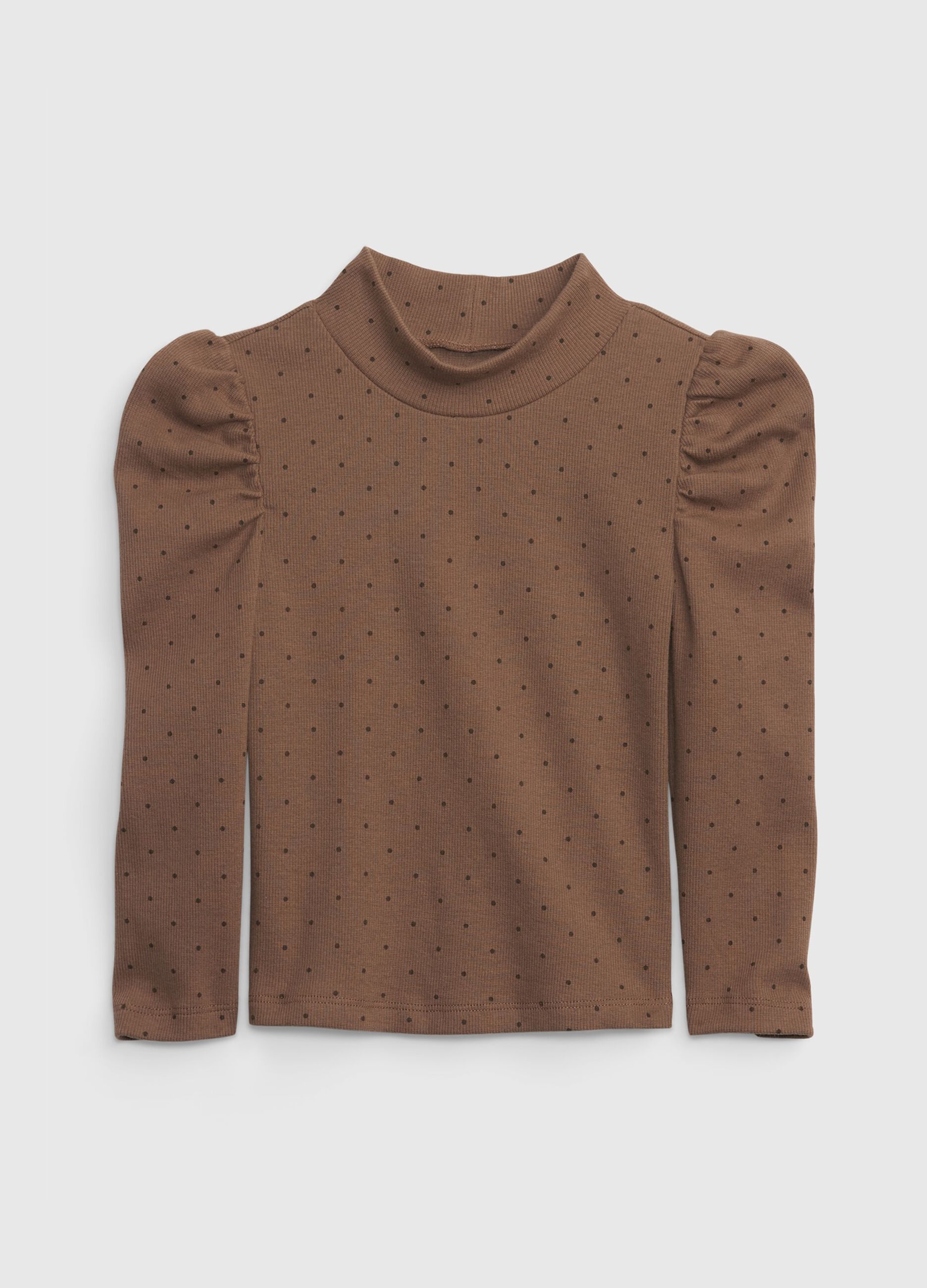 T-shirt a maniche lunghe con collo alto