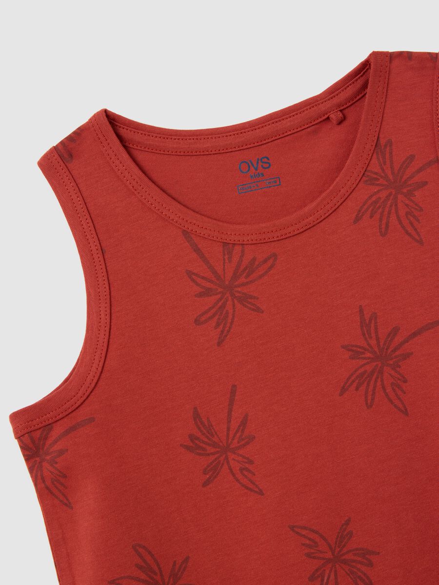 Children's pure cotton red vest with regular fit and print_2