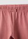 Slim fit pink cotton leggings for newborns with crumpled design_2