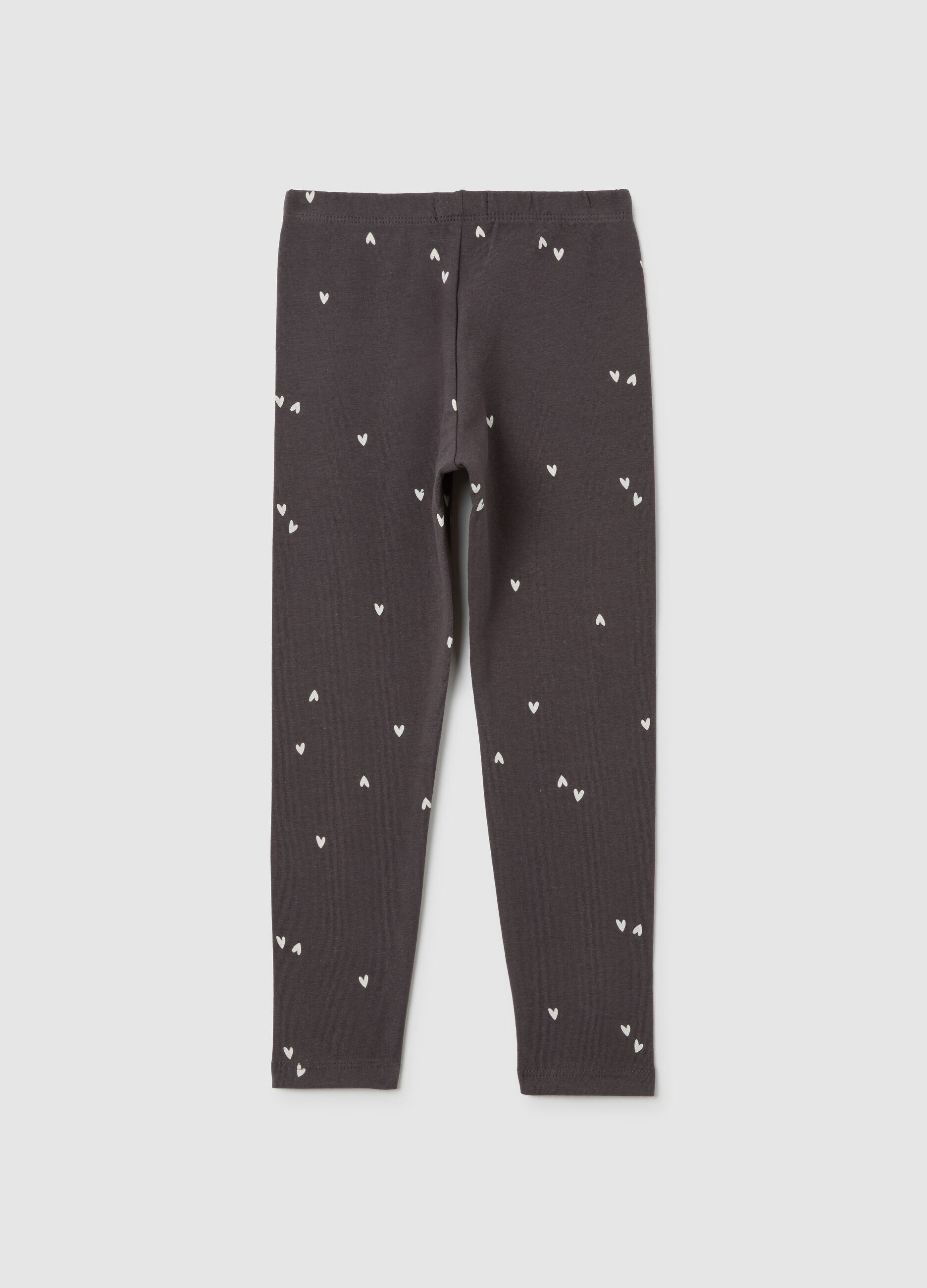 Girls' Grey Stretch Cotton Leggings