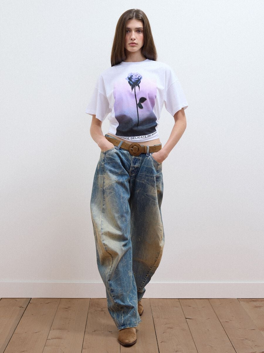 Light blue pure cotton loose-fit jeans_0