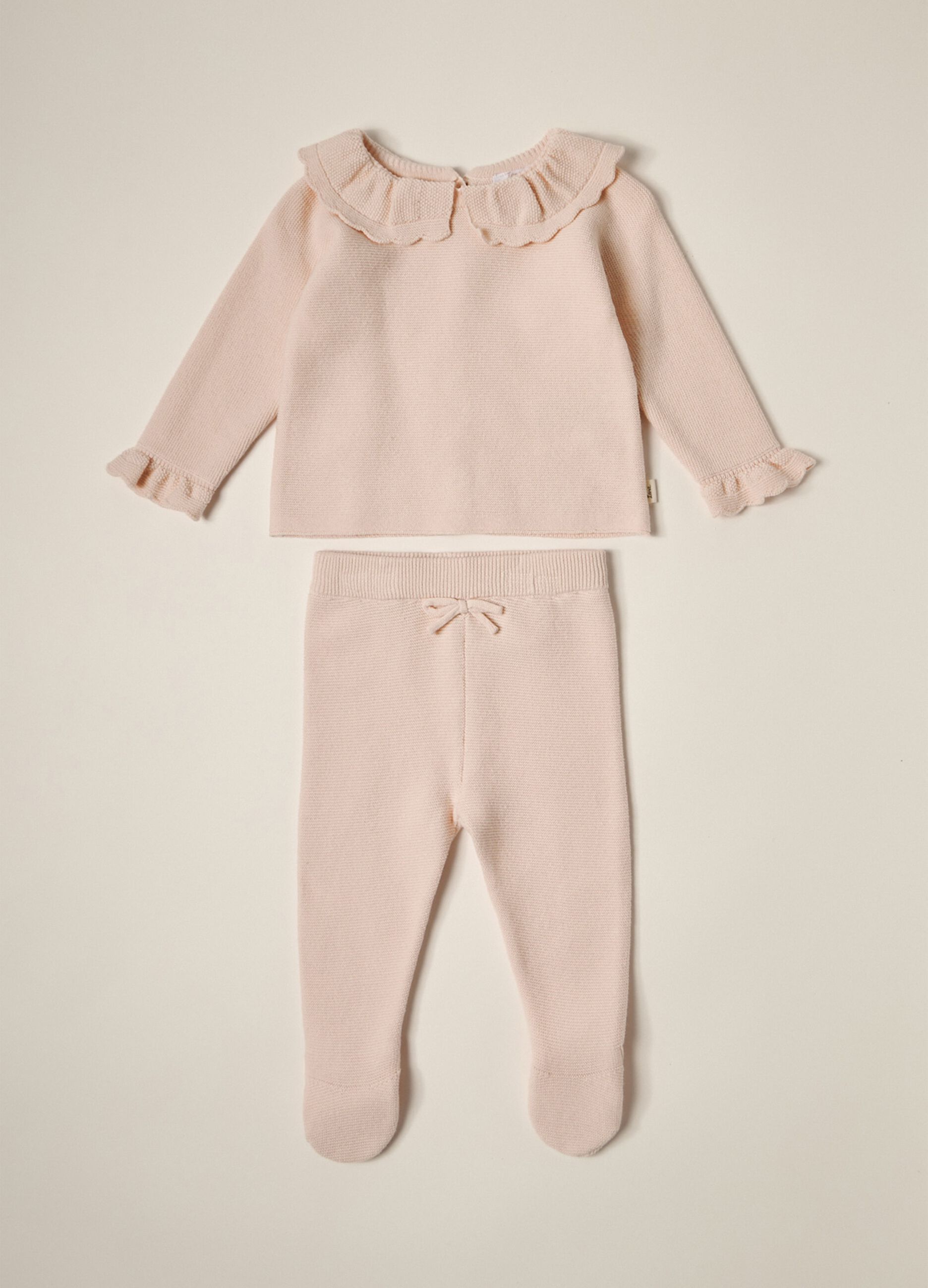 IANA newborn girl knit set in 100% cotton
