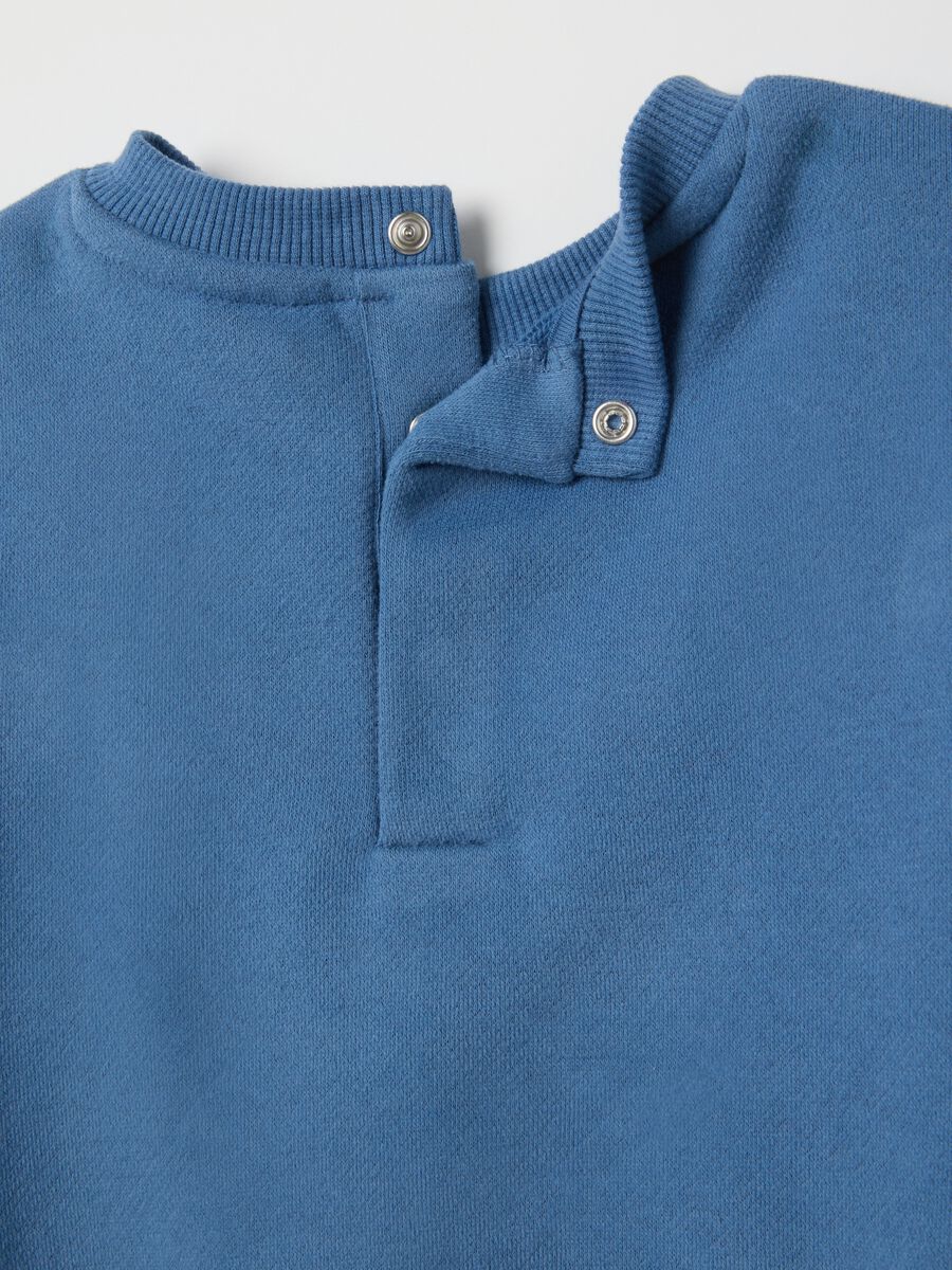 Blue cotton blend baby set with regular fit_3