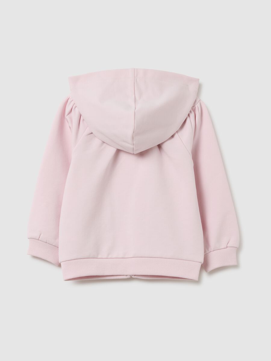 Girl's pink cotton jacket regular fit_1