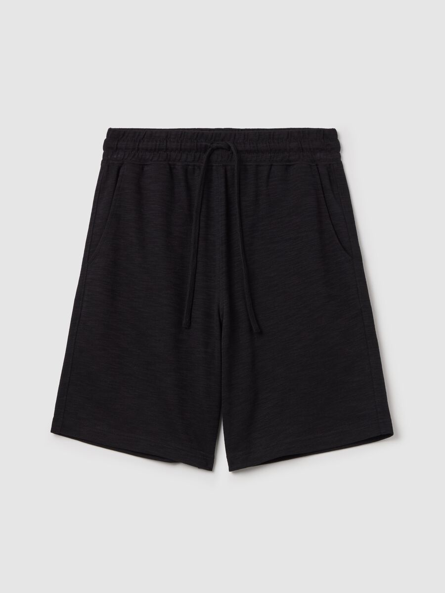Short pyjamas in slub jersey with drawstring_0